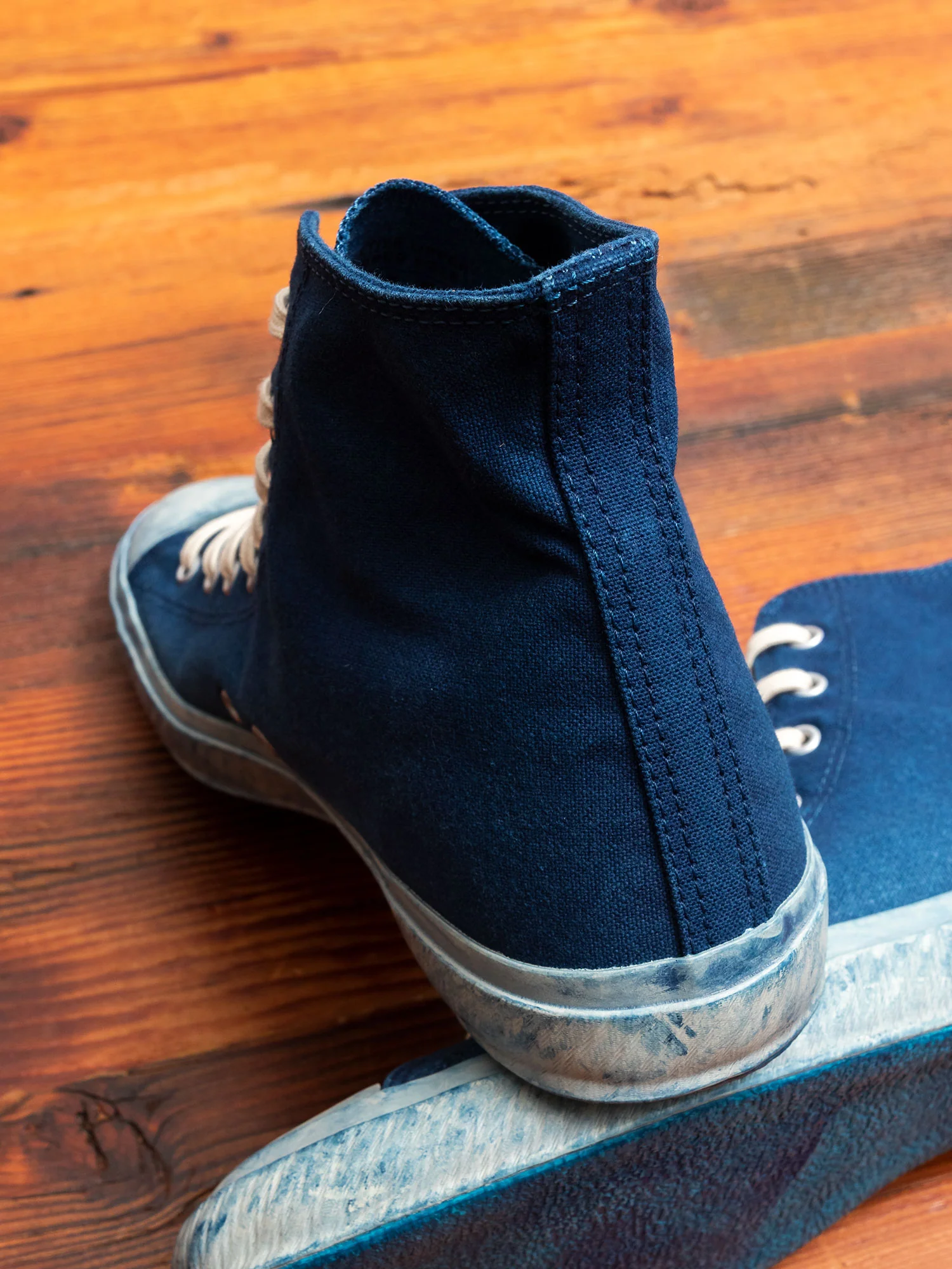 01JPB High Top Sneaker in Natural Indigo Overdye - Image 4