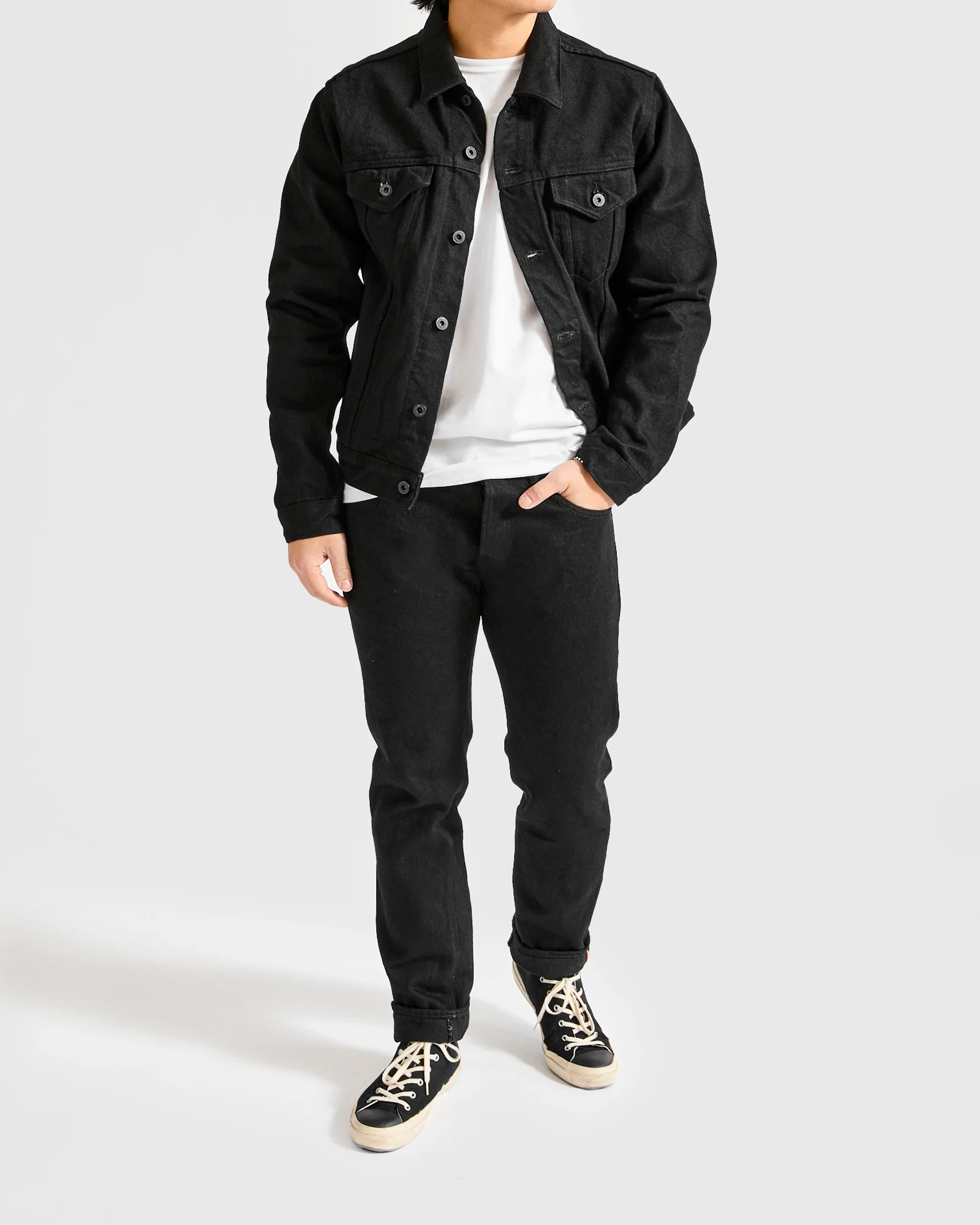 02527P-ZR-BKBK "Secret Denim" 20oz Black Selvedge Denim Jacket - Image 12