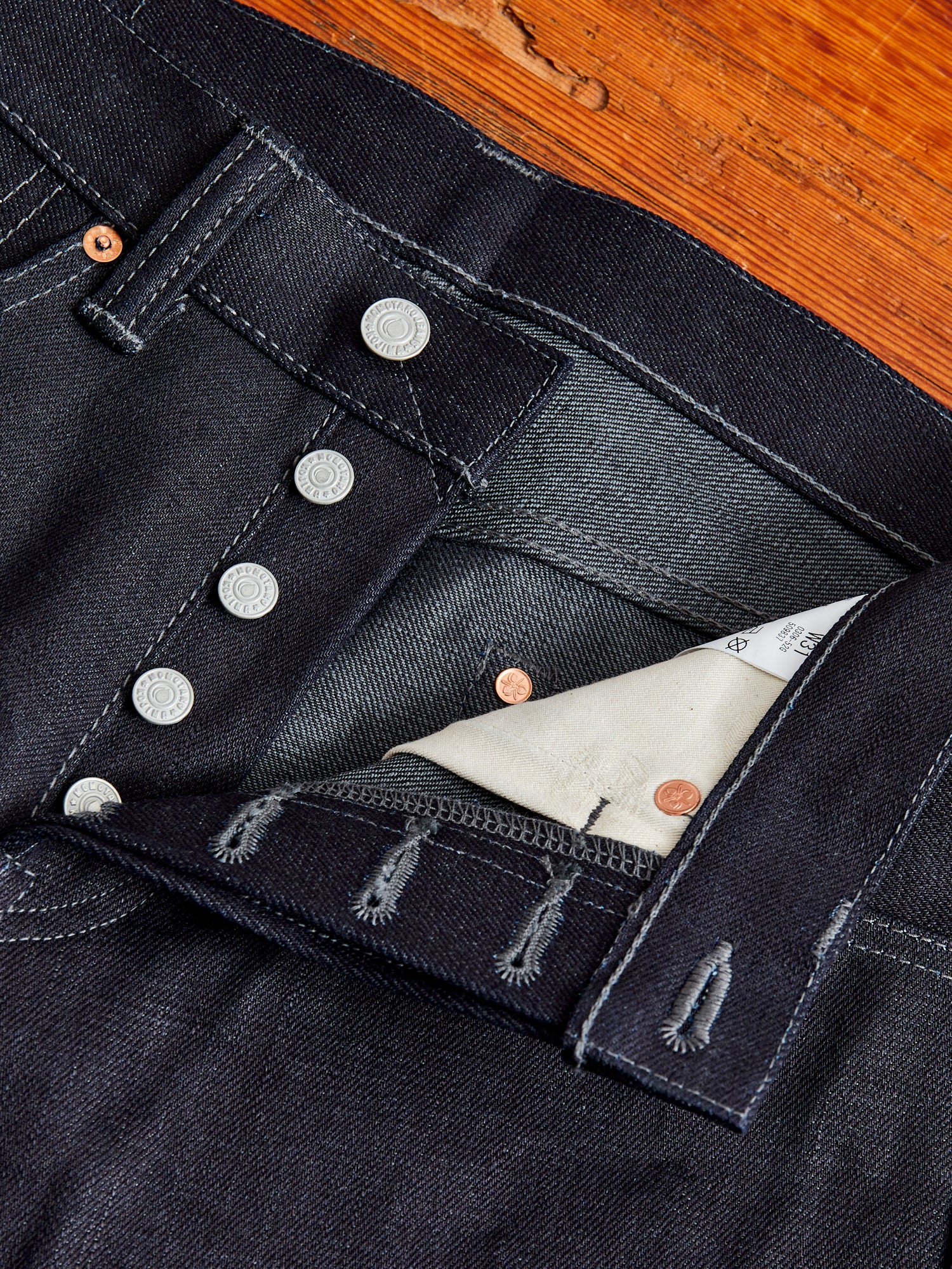 0306-52G "Indigo x Grey" 18oz Selvedge Denim - Tight Tapered Fit - Image 9