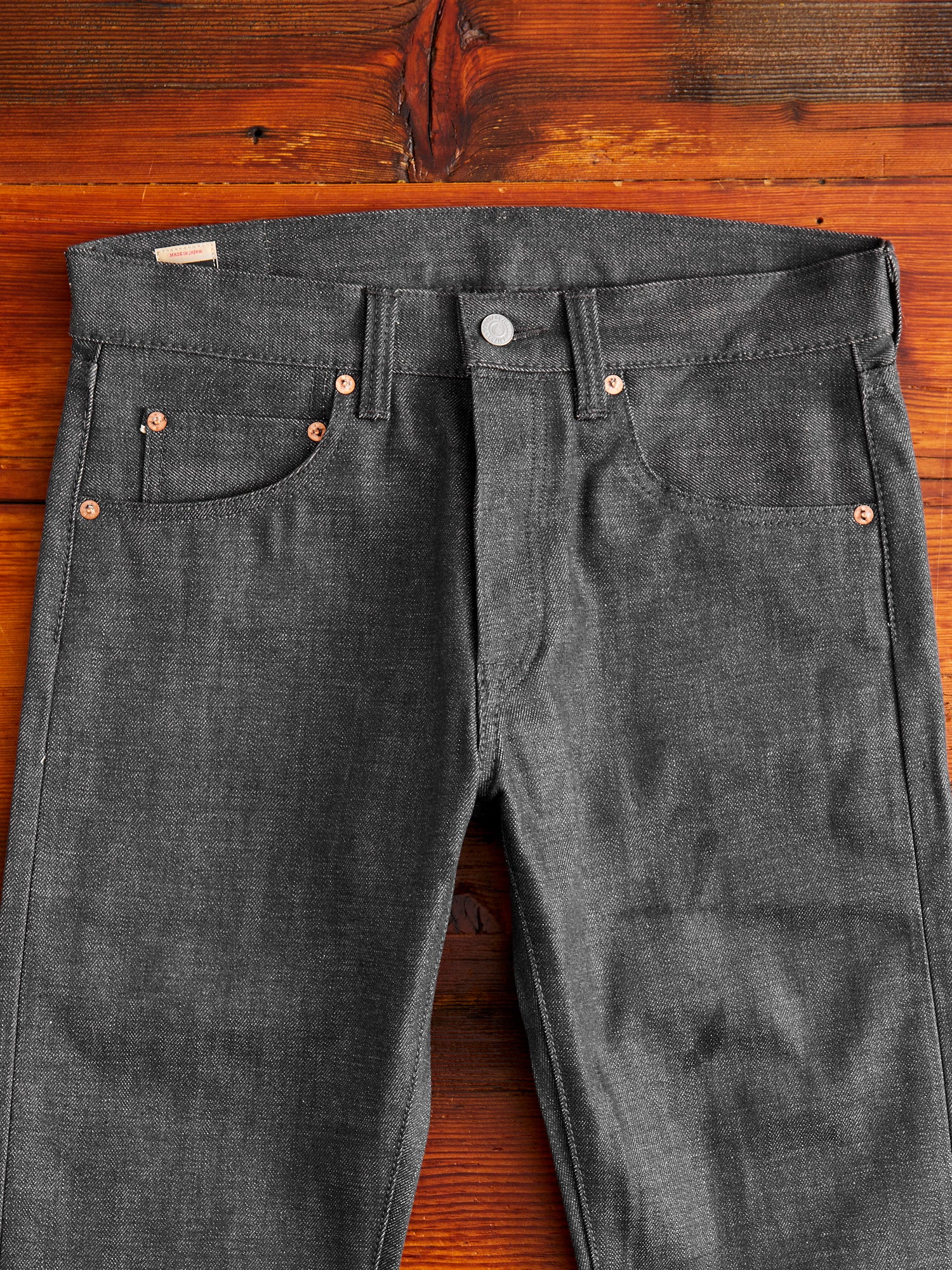 0306-70G 14oz Grey Selvedge Denim - Tight Tapered Fit - Image 5
