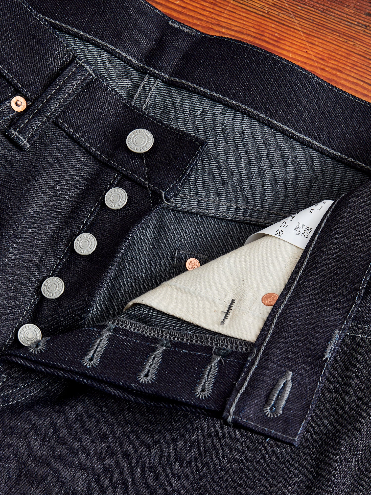 0405-52G "Indigo x Grey" 18oz Selvedge Denim - High Tapered Fit - Image 8