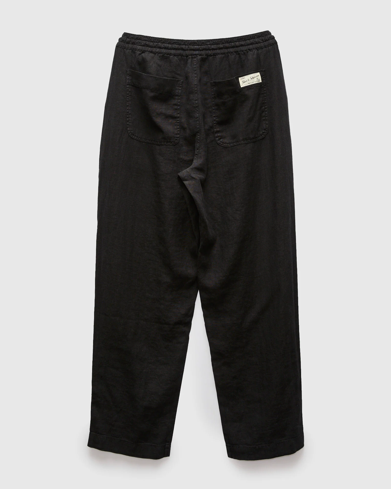 Workers Linen Drawstring Pants in Deep Black - Image 2