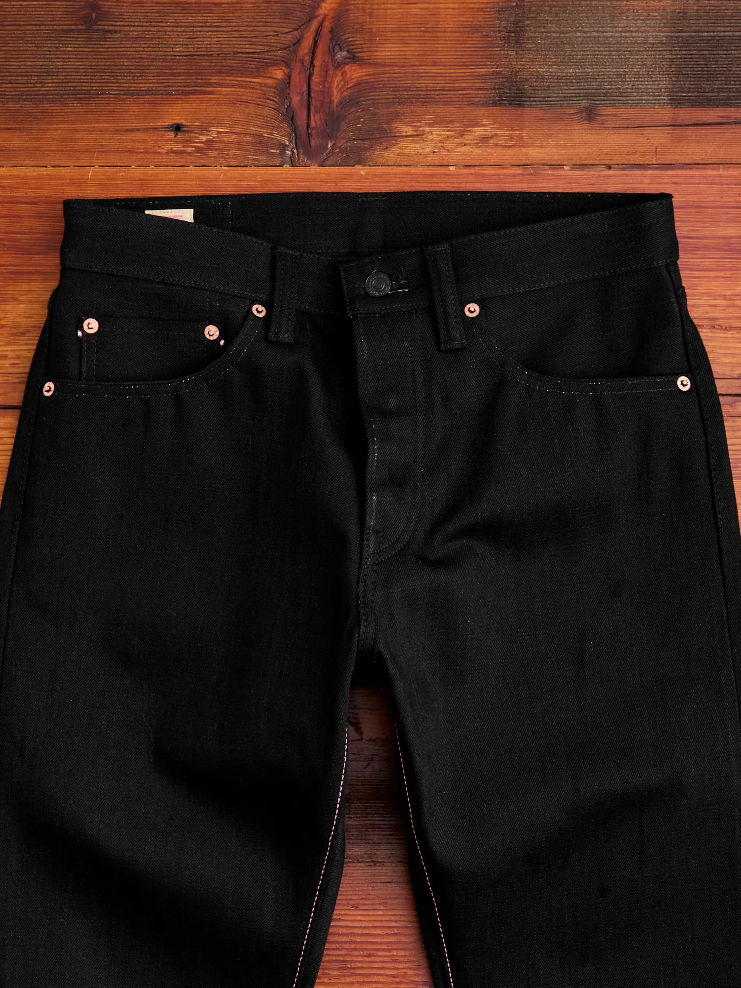 0605-B 15.7oz Black Selvedge Denim - Natural Tapered Fit - Image 5