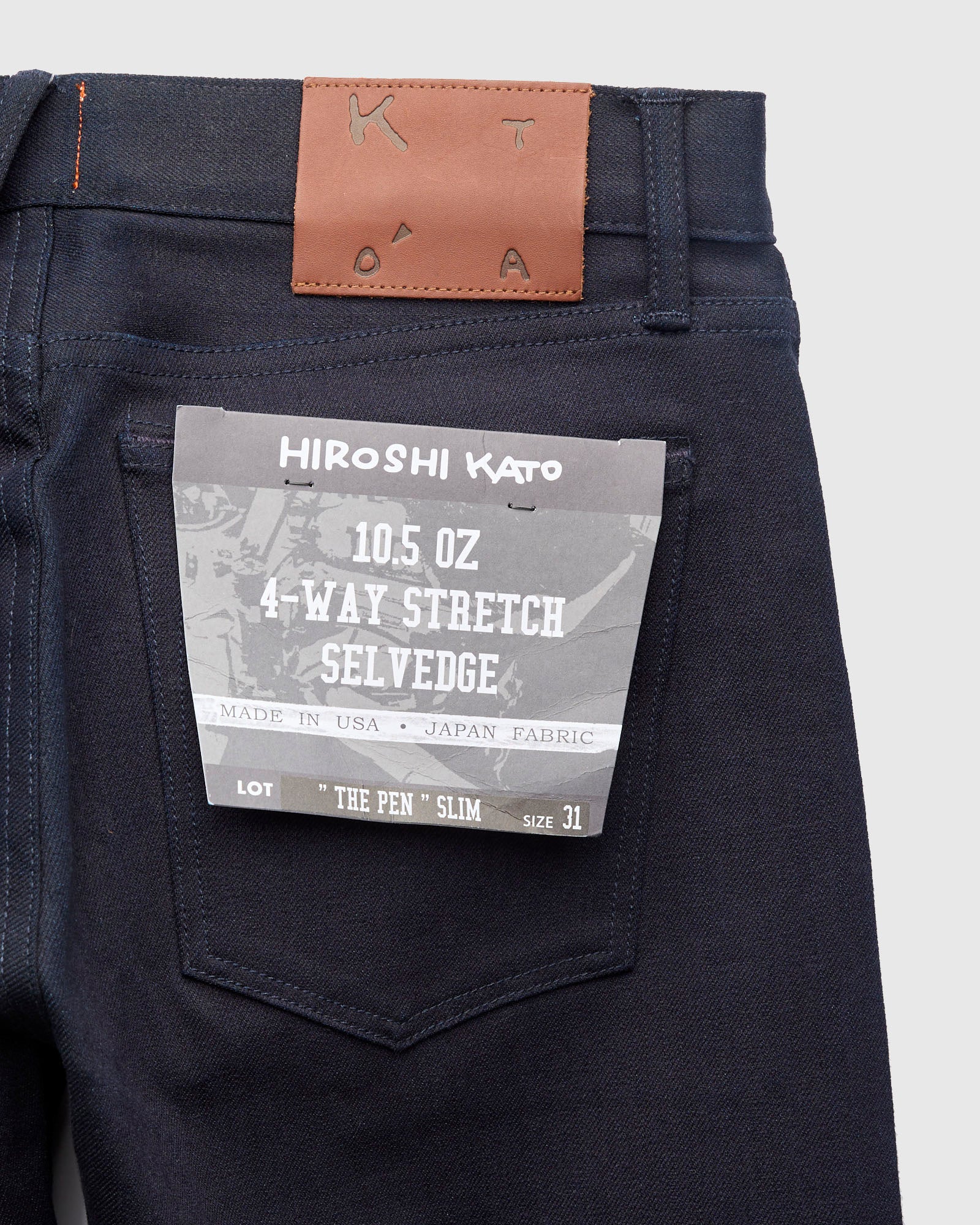 10.5oz Indigo/Black Stretch Selvedge Denim - Pen Slim - Image 4