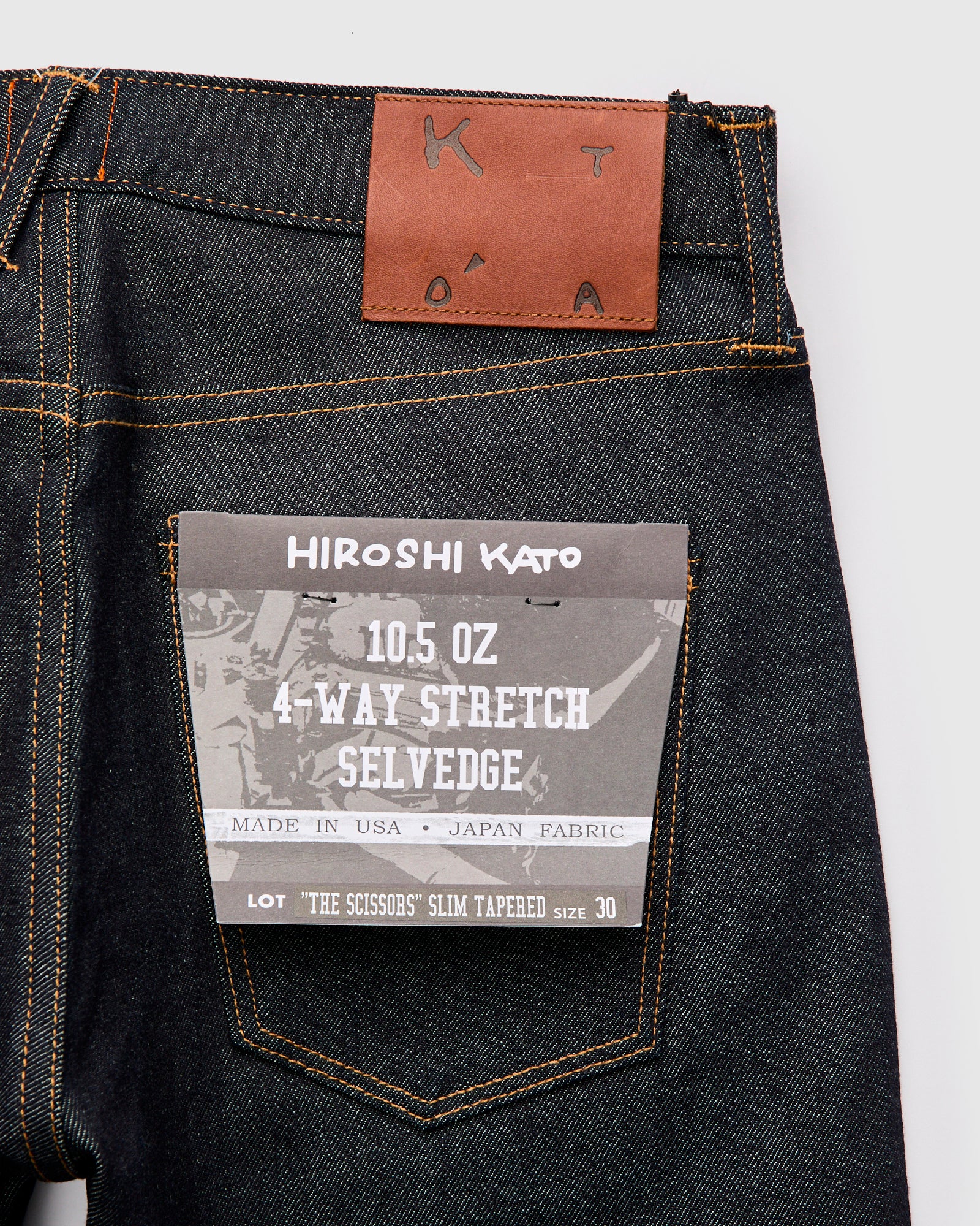 10.5oz Indigo Stretch Selvedge Denim - Scissors Slim Tapered - Image 4