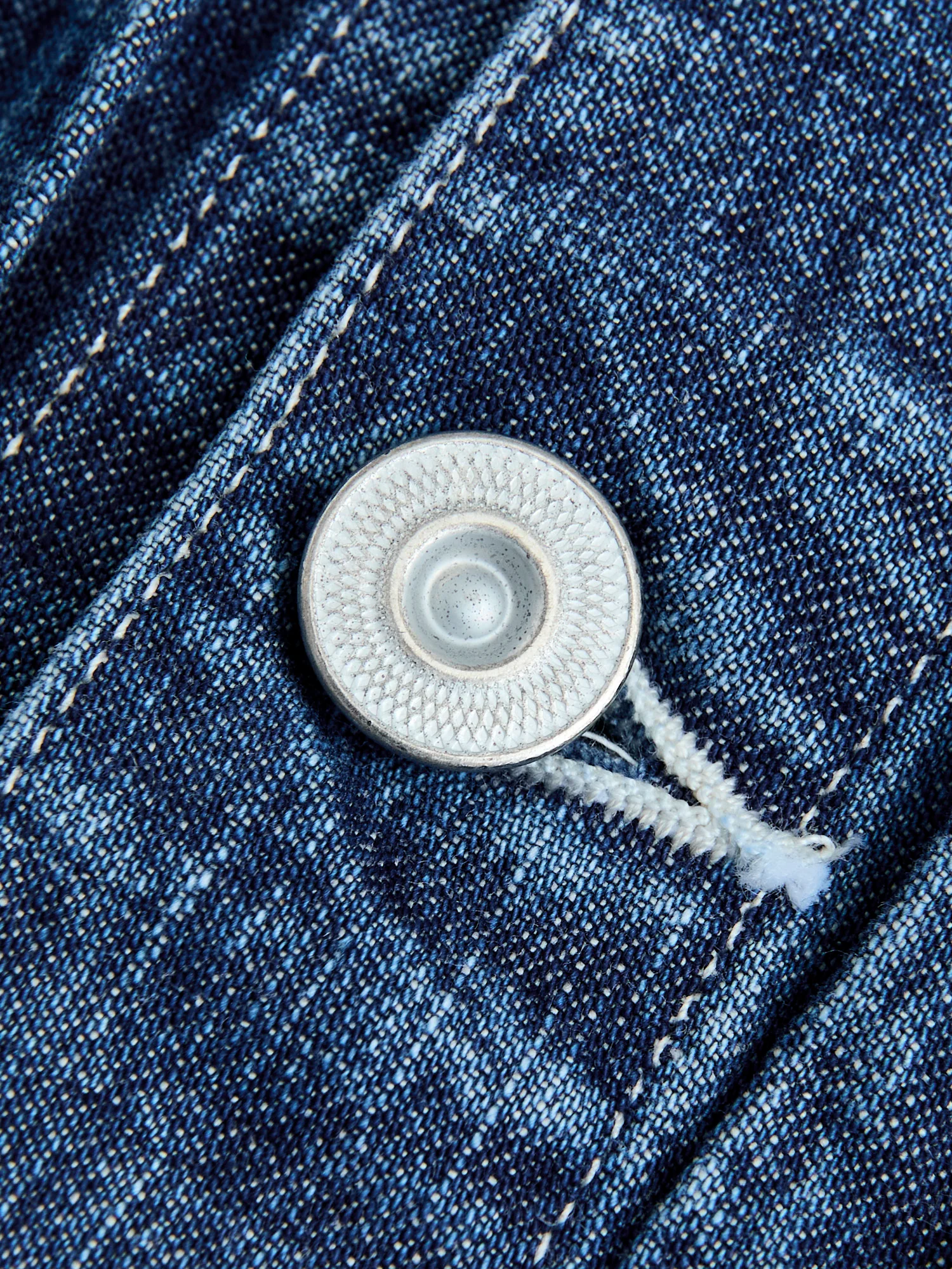 10.5oz Selvedge Denim Miner's Jacket in Washed Indigo - Image 5