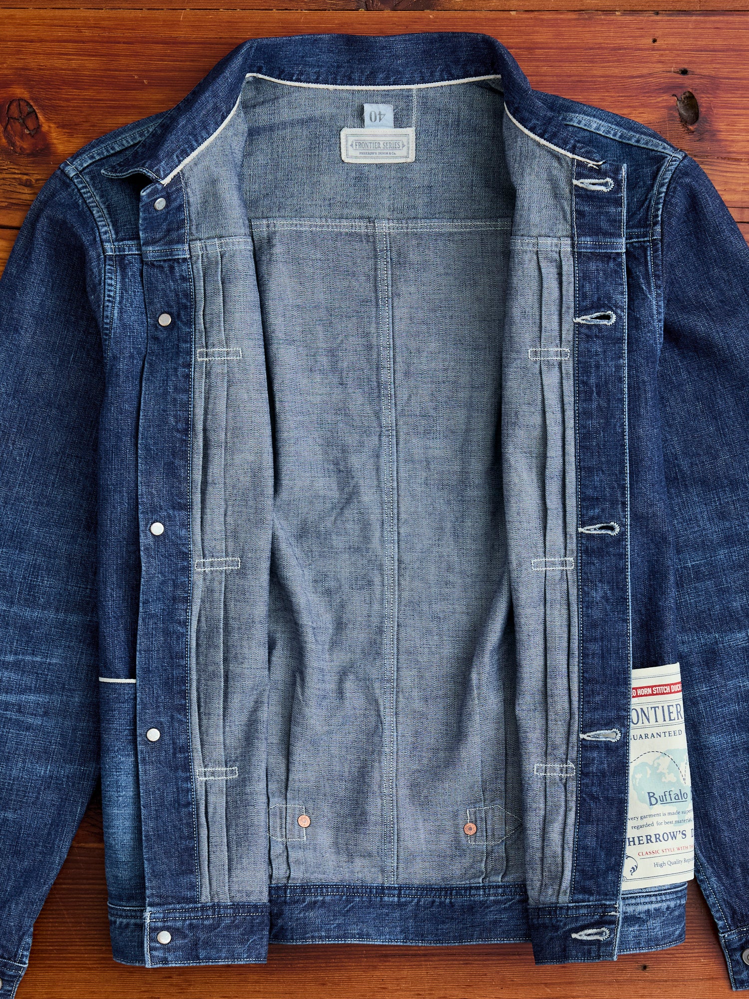 10.5oz Selvedge Denim Miner's Jacket in Washed Indigo - Image 7