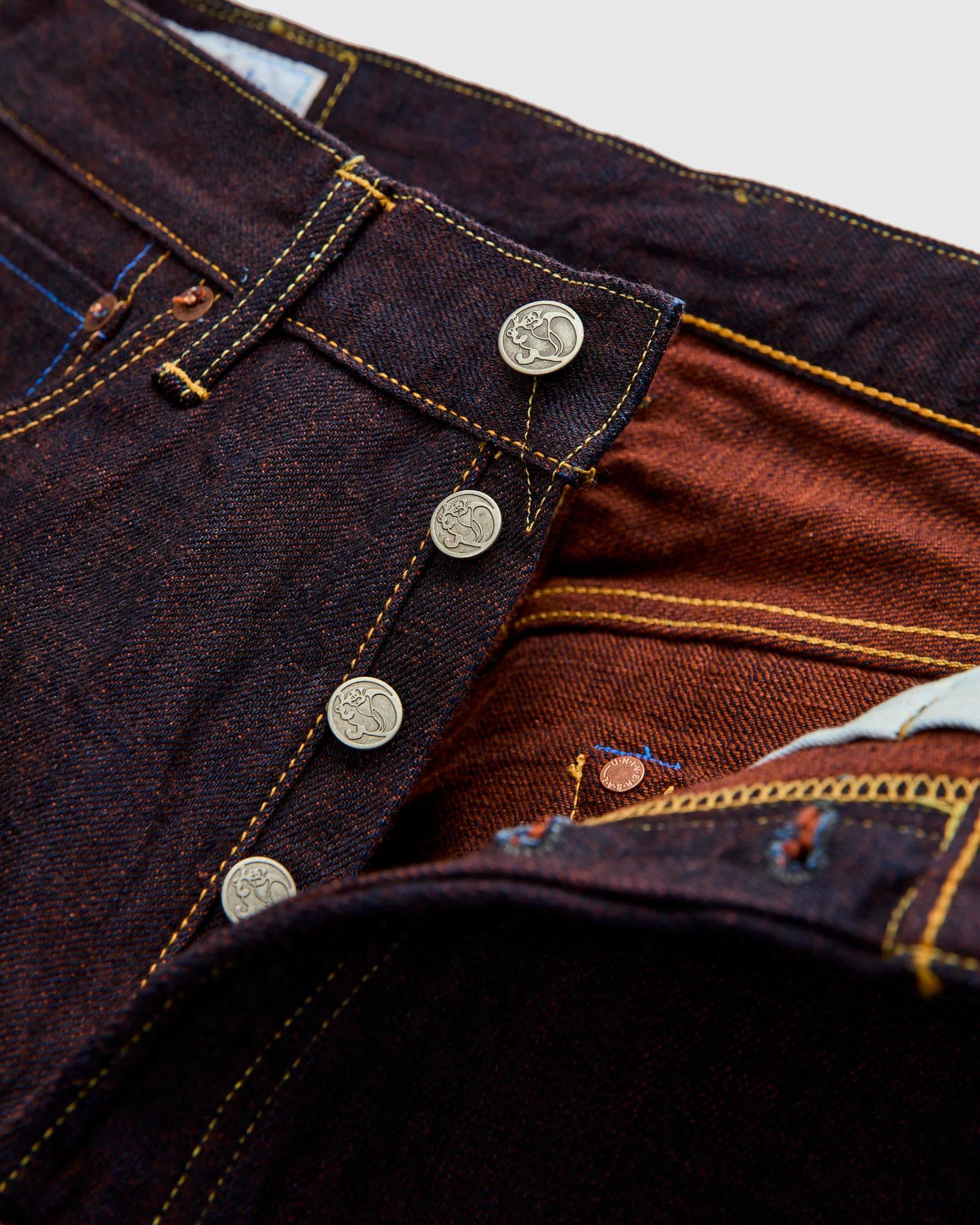 103KH "Kakishibu" Persimmon Weft 14.5oz Selvedge Denim - Loose Straight Fit - Image 7