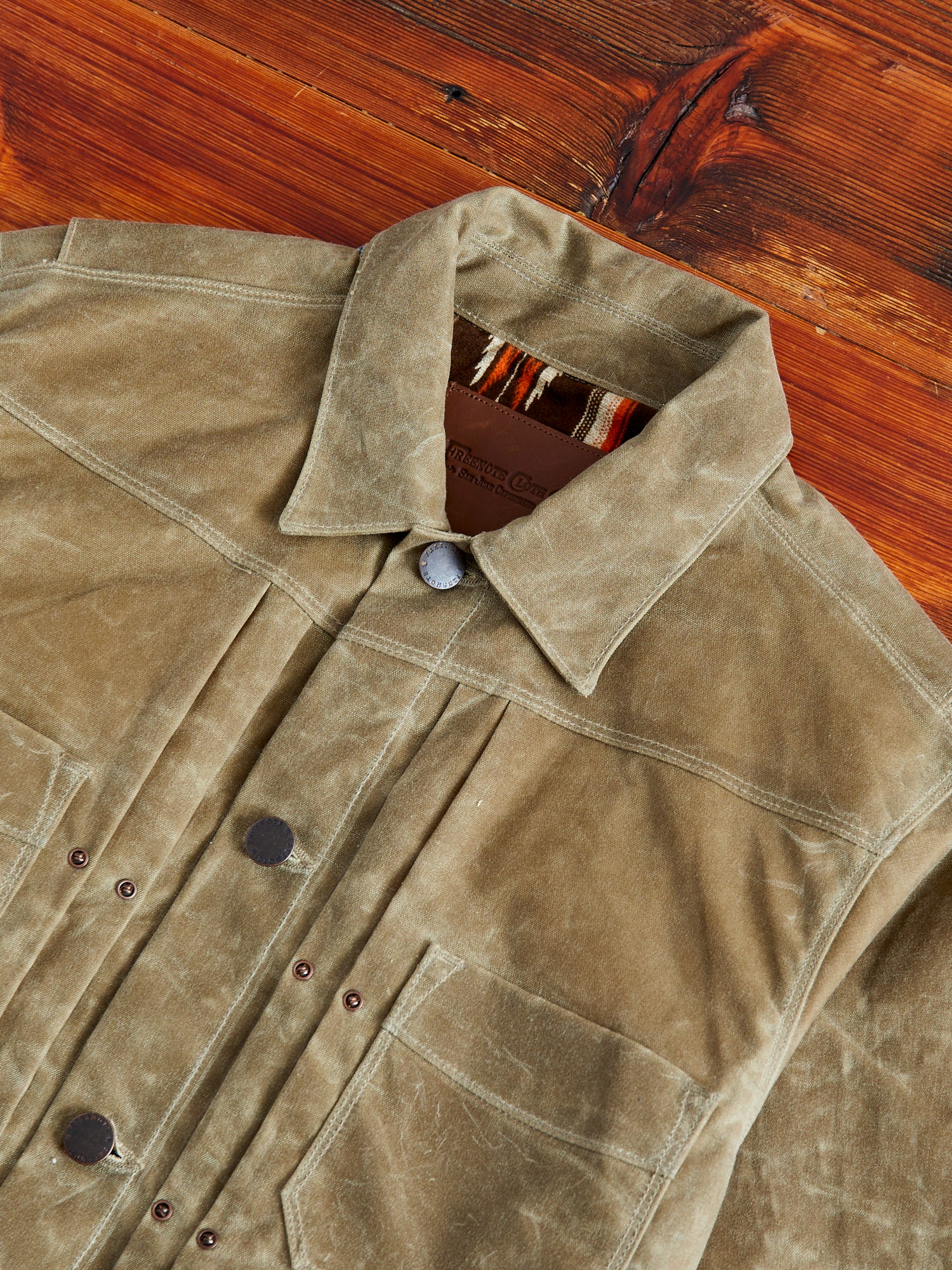 10oz Waxed Canvas Riders Jacket in Tumbleweed - Image 3