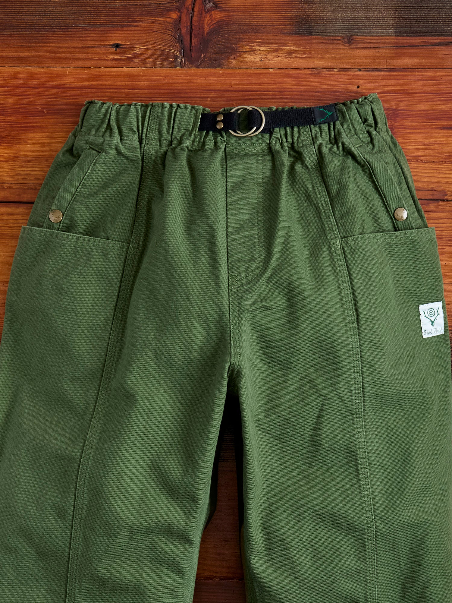 11.5oz Cotton Canvas Belted C.S Pant in Moss Green - Image 2