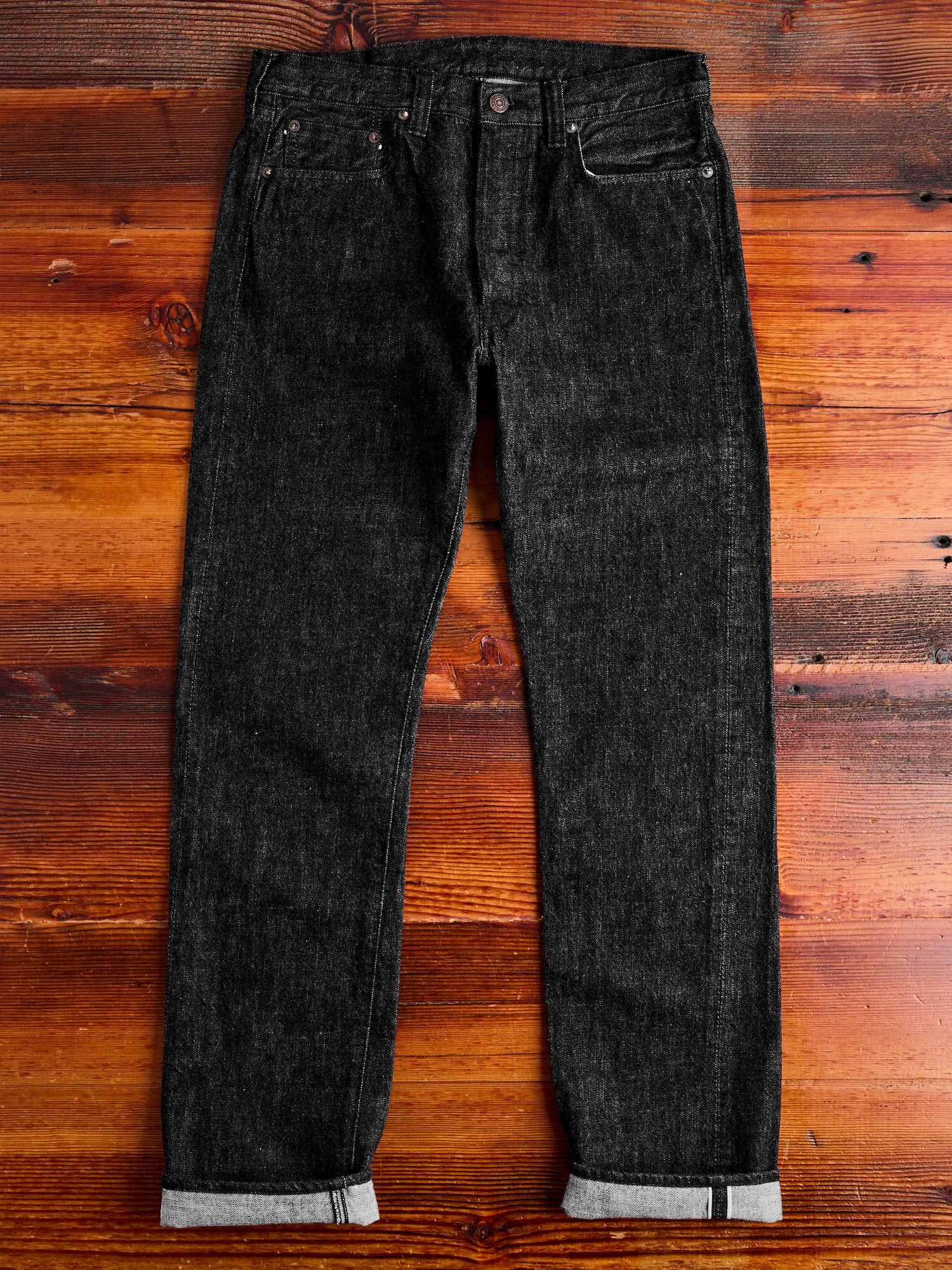 1108BK 14oz Black Selvedge Denim - Slim Straight Fit - Image 5