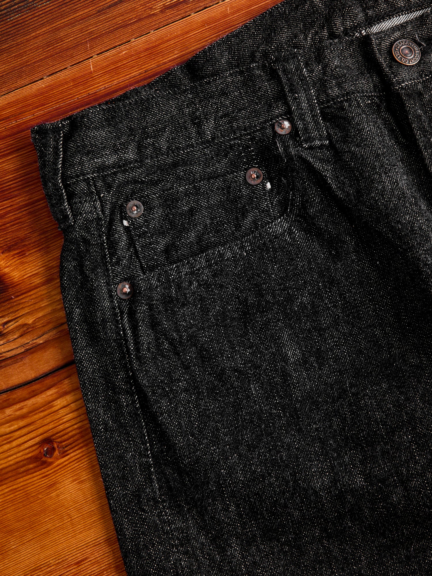 1108BK 14oz Black Selvedge Denim - Slim Straight Fit - Image 7