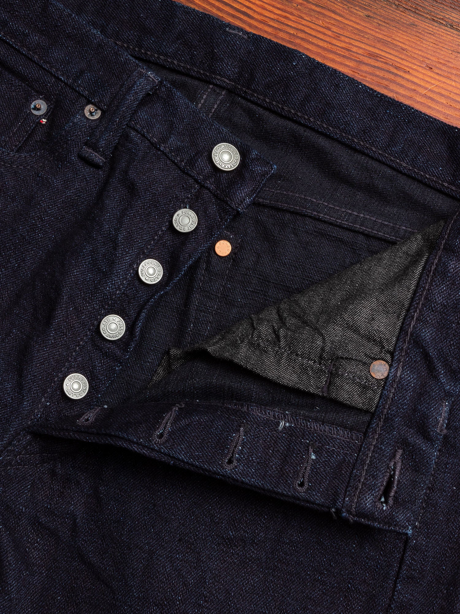 1108SR-BK "Super Rough" 15.5oz Indigo/Black Selvedge Denim - Slim Straight Fit - Image 6