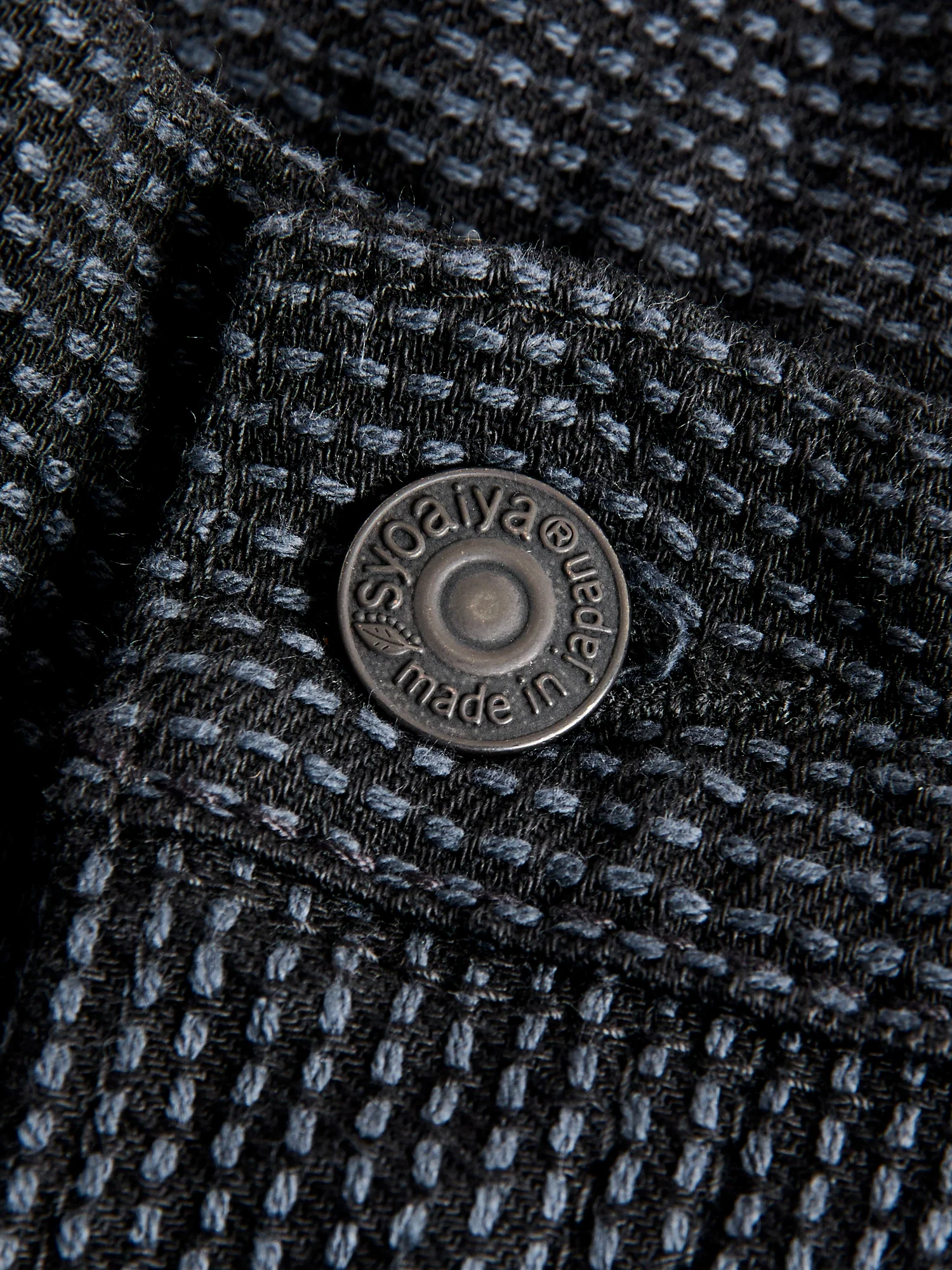 1170-1-BK Grey Black Sashiko Denim - Regular Straight Fit - Image 6