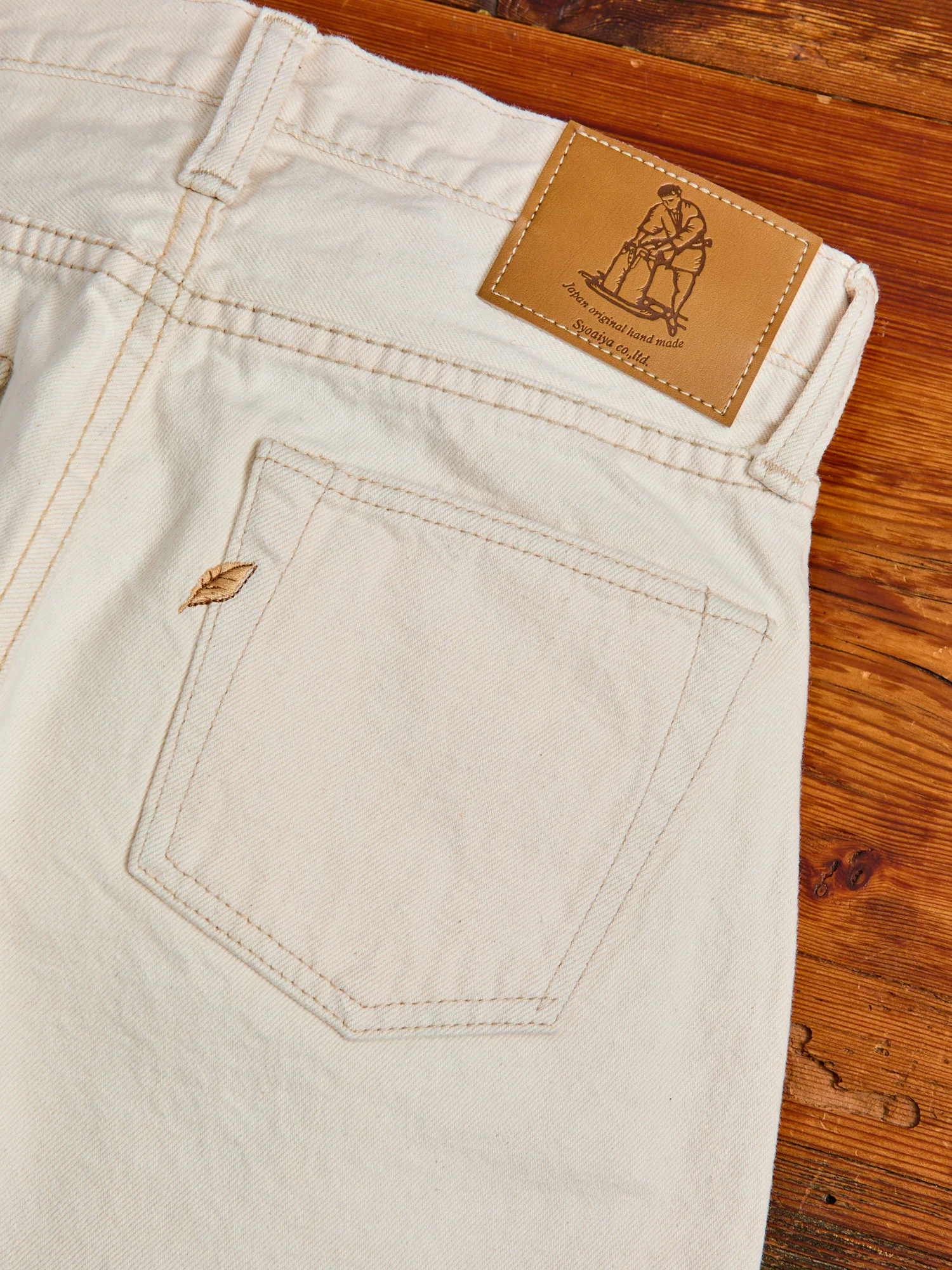 1172-1 "Ecru Beige" 14oz Rinsed Selvedge Denim - Regular Straight Fit - Image 6