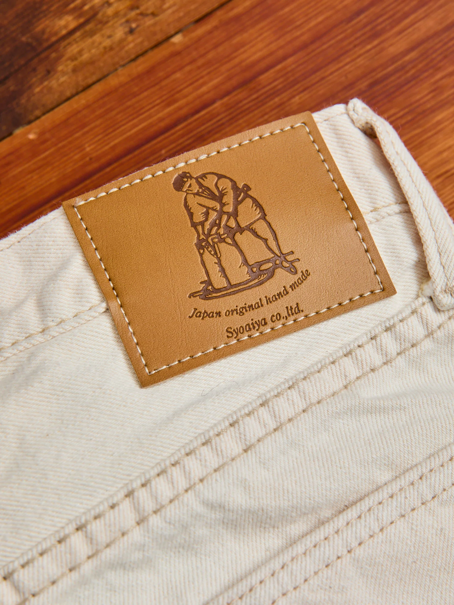 1172-1 "Ecru Beige" 14oz Rinsed Selvedge Denim - Regular Straight Fit - Image 7
