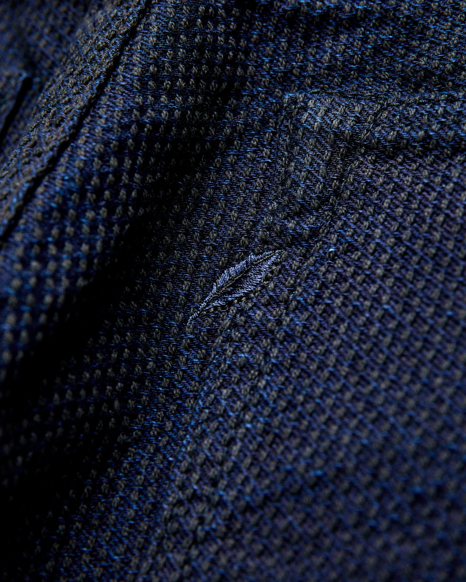 1177-ID Indigo x Black Sashiko Denim - Relaxed Tapered Fit - Image 4