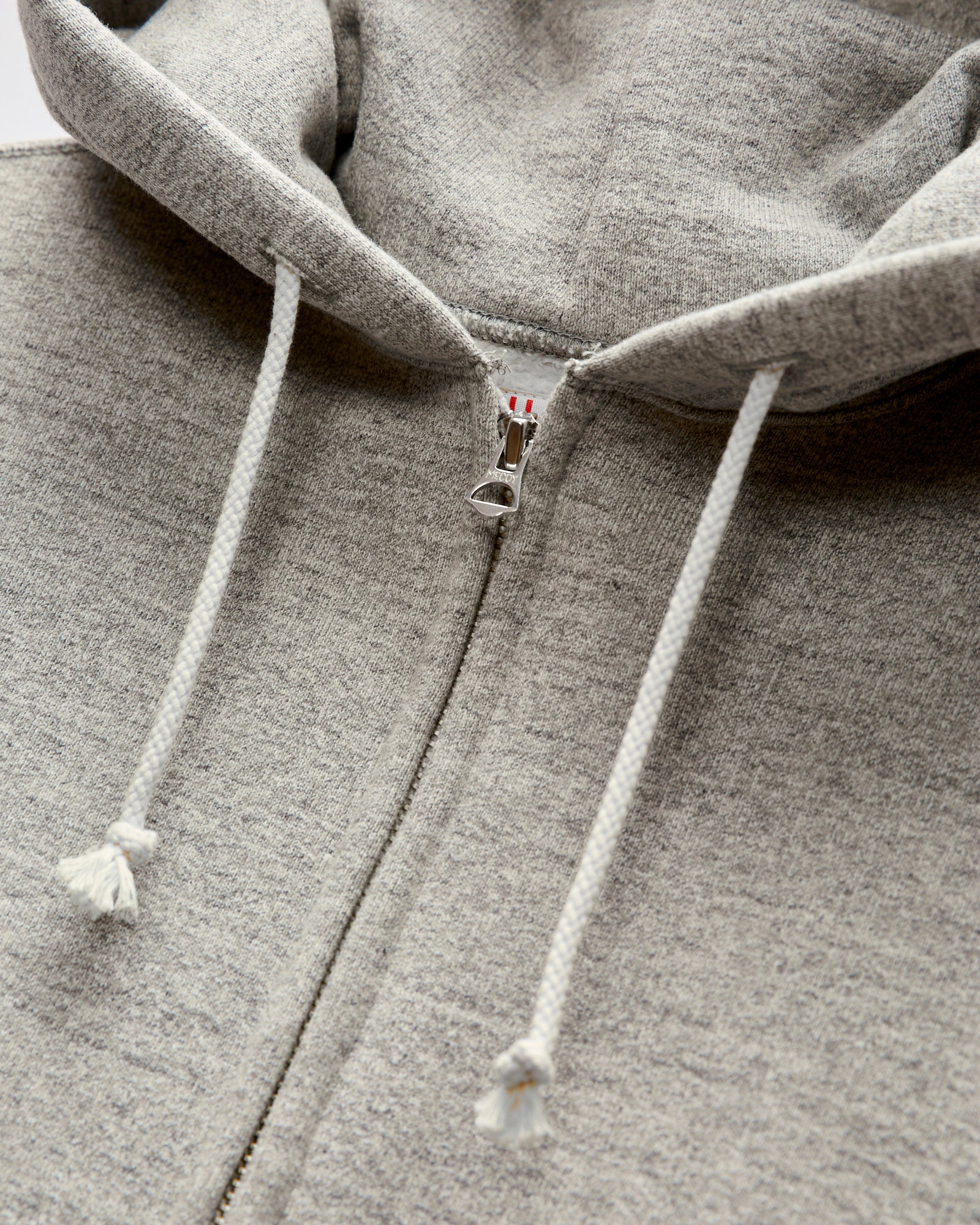 12oz Ball Park Zip Hooded Sweatshirt in Melange Grey - Image 4