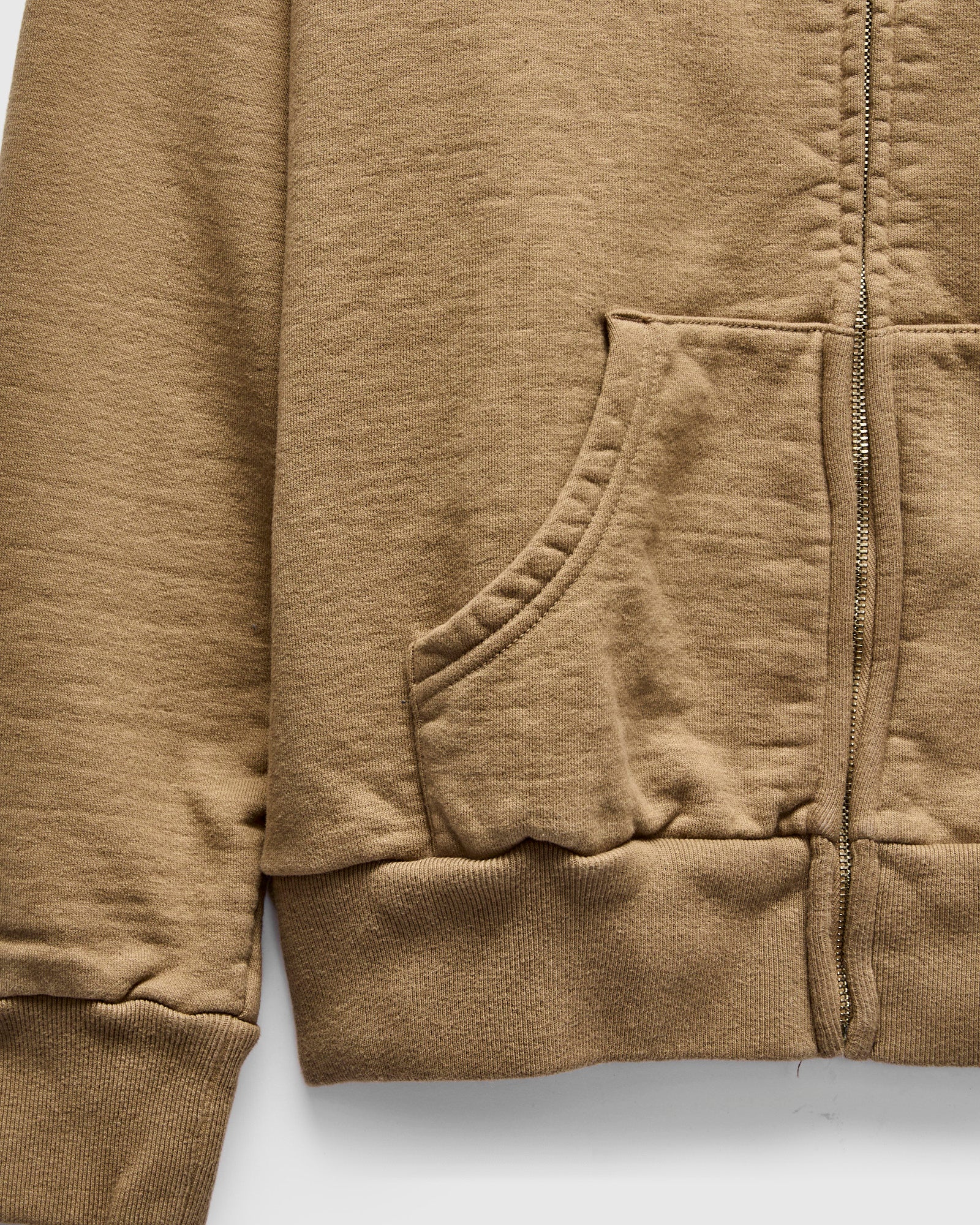 13.5oz Heavyweight Zip Hoodie in Beige - Image 5