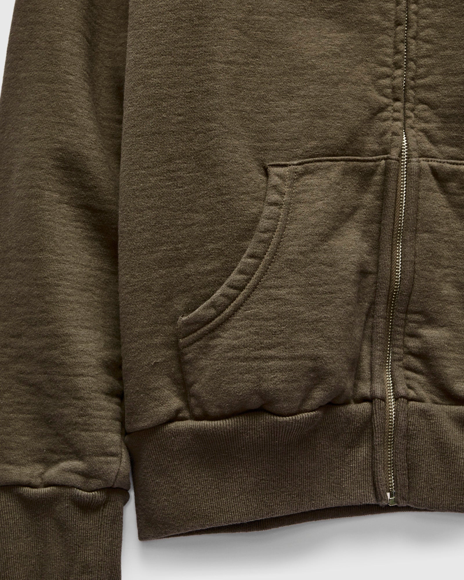 13.5oz Heavyweight Zip Hoodie in Olive - Image 5