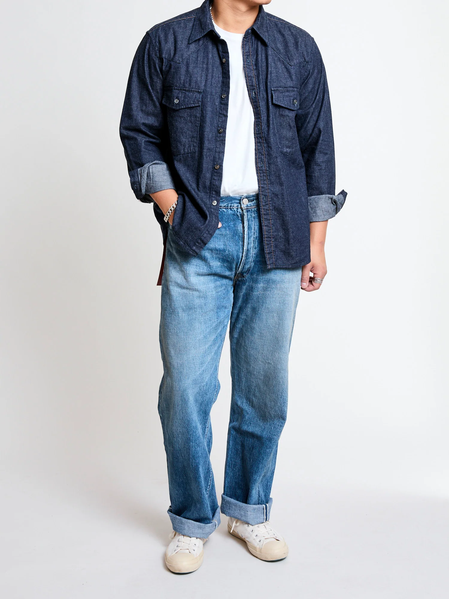 0105SS "Dartford" 11.5oz Washed Selvedge Denim - Wide Fit - Image 14