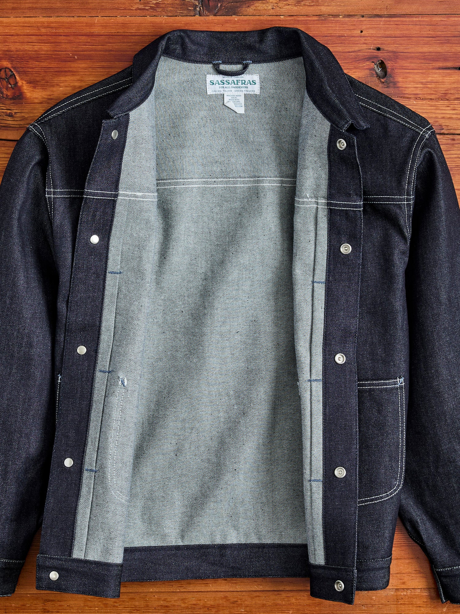 13oz Slub Denim Gardeners Jacket in Indigo - Image 4