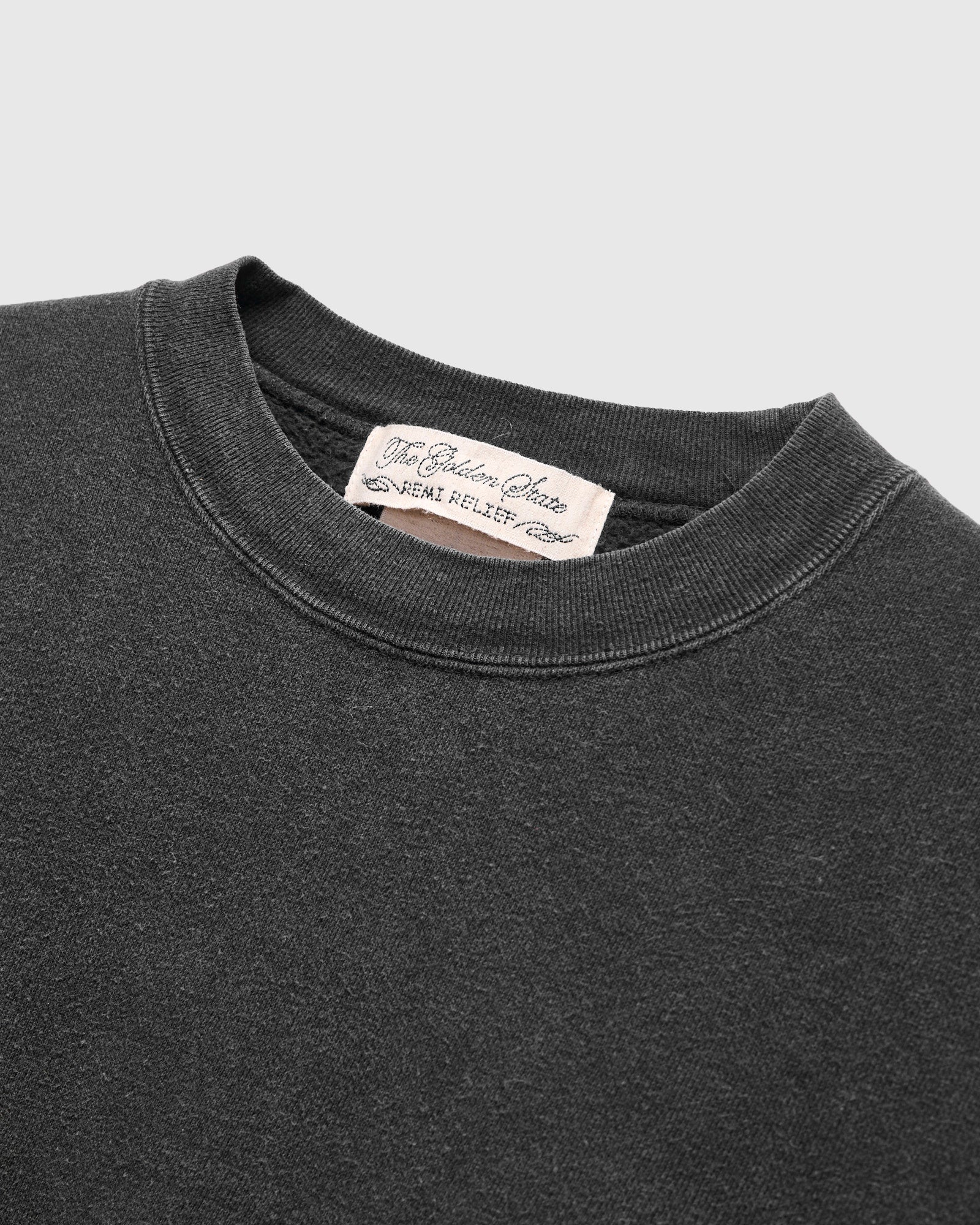 14G Brushed Fleece Crewneck in Black - Image 4