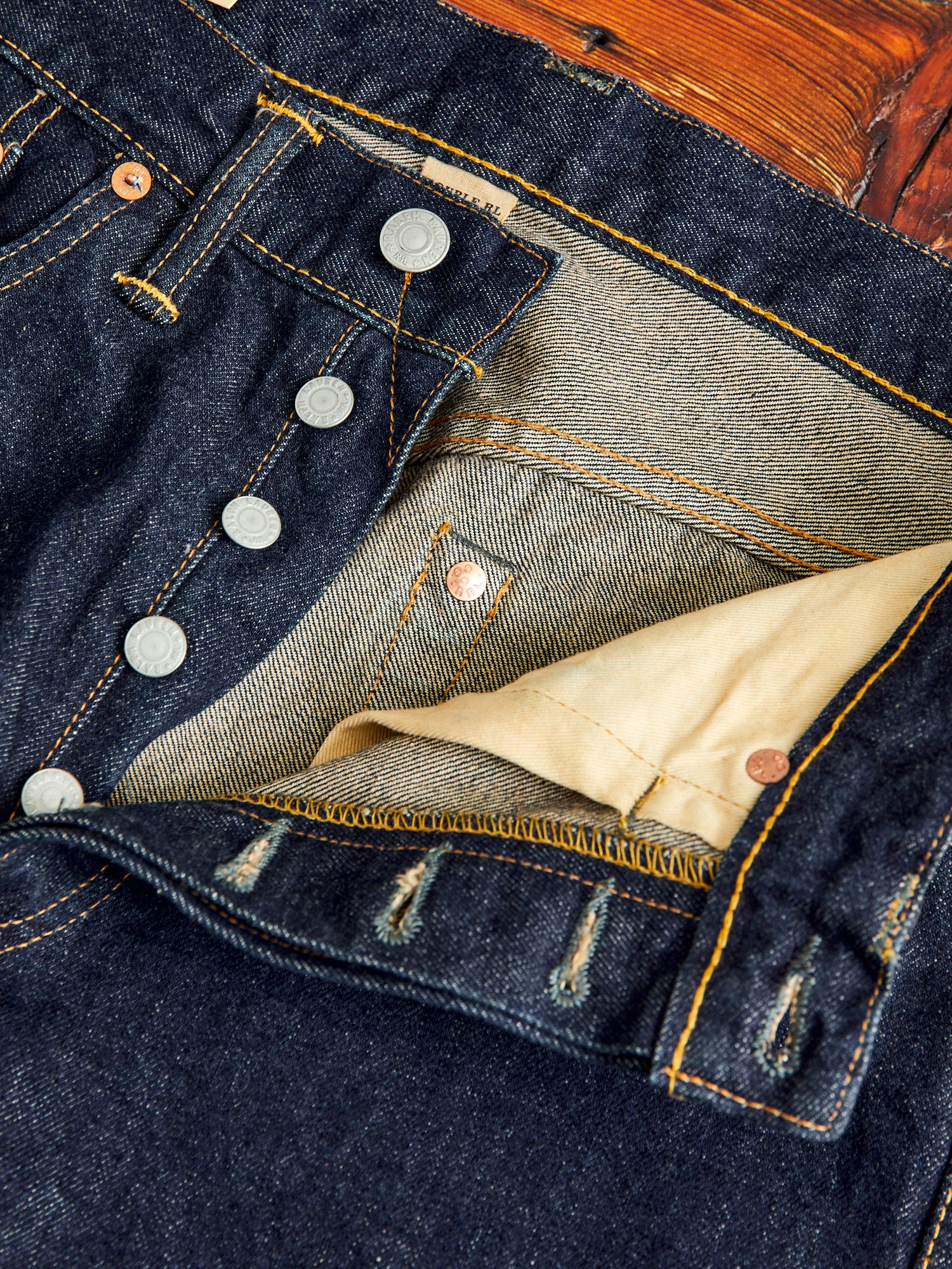 15oz Rinsed Selvedge Denim - Straight Fit - Image 11