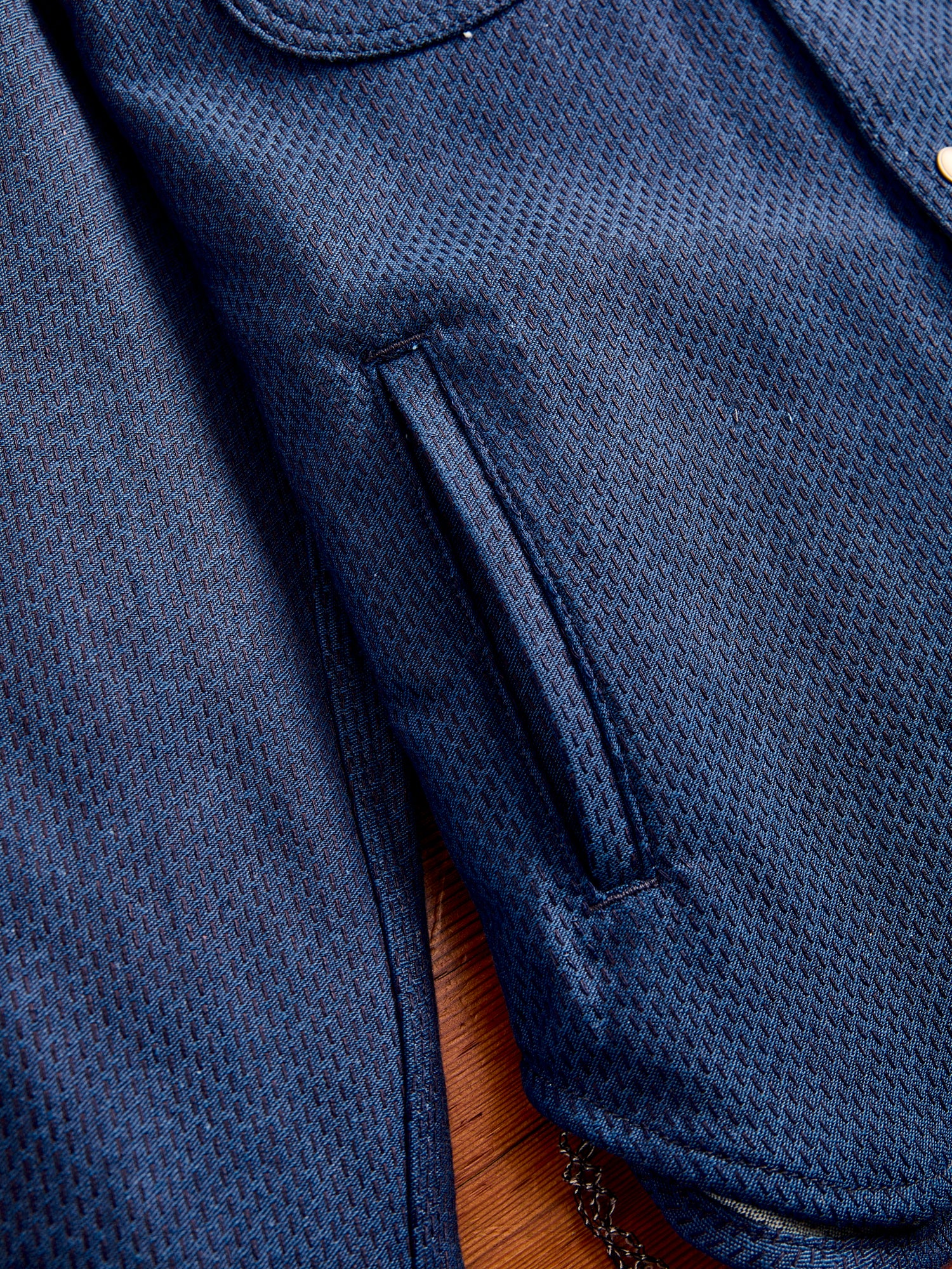 15oz Sashiko Service Shirt in Indigo - Image 6