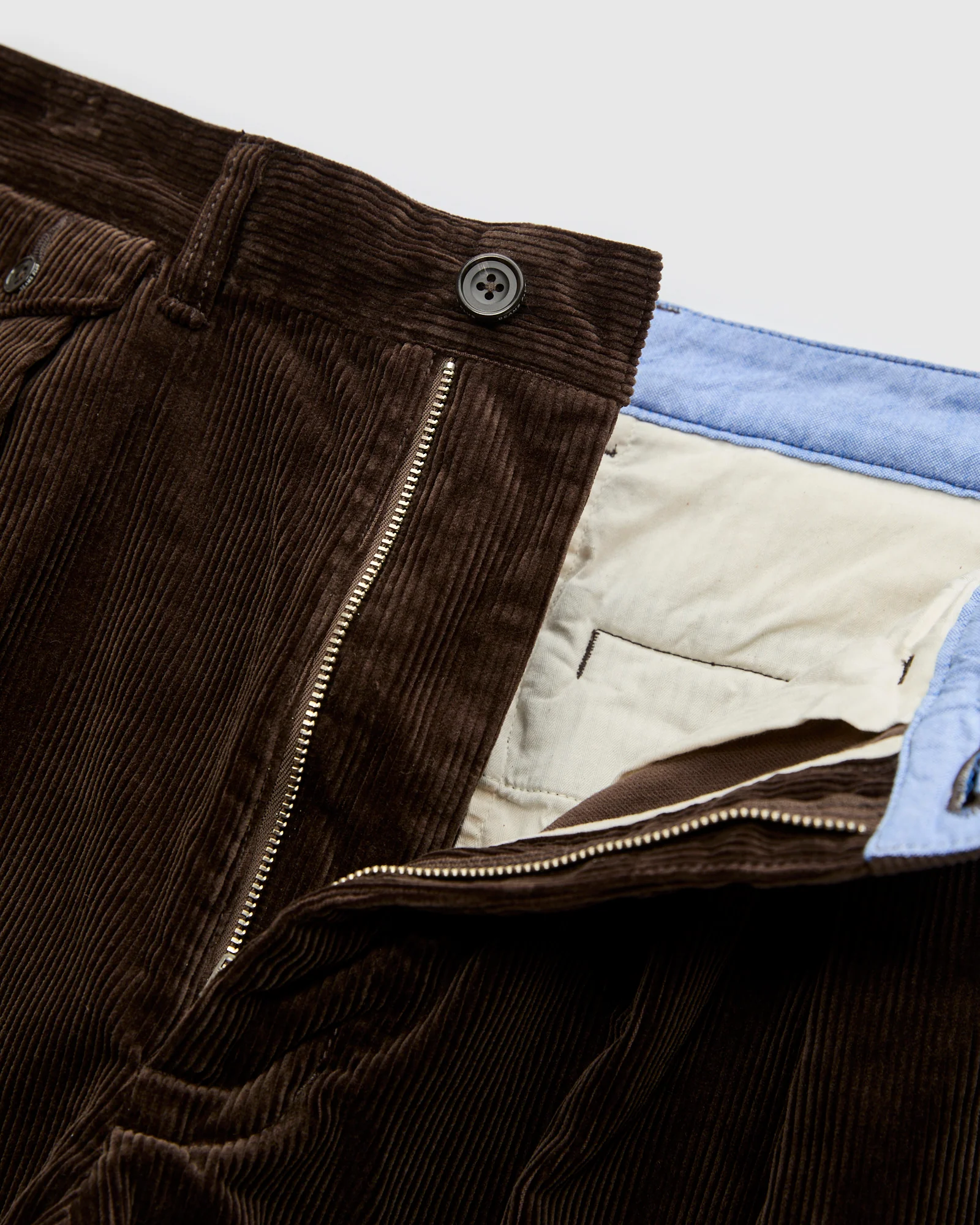 2-Pleat Corduroy Trousers in Dark Brown - Image 6