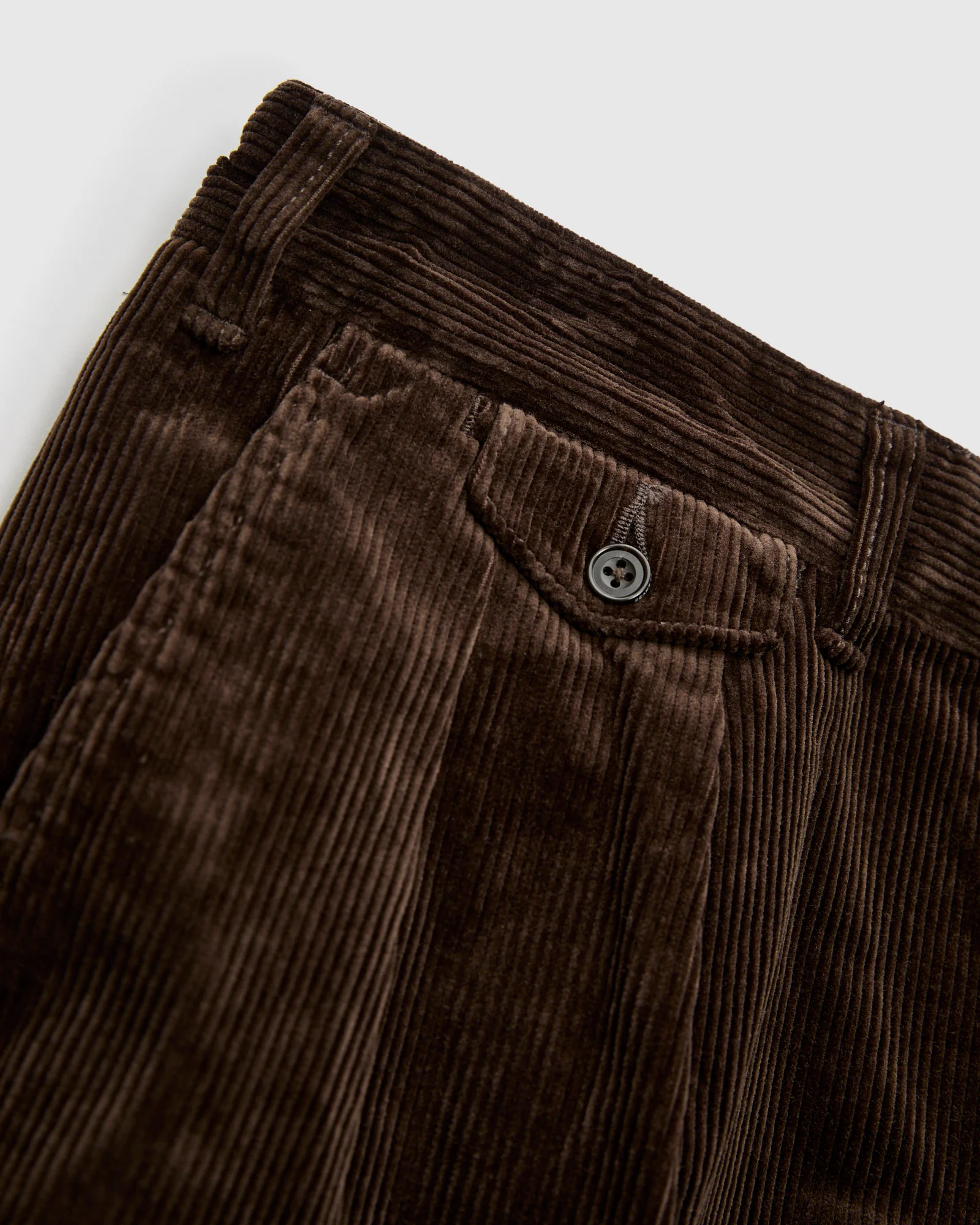 2-Pleat Corduroy Trousers in Dark Brown - Image 7