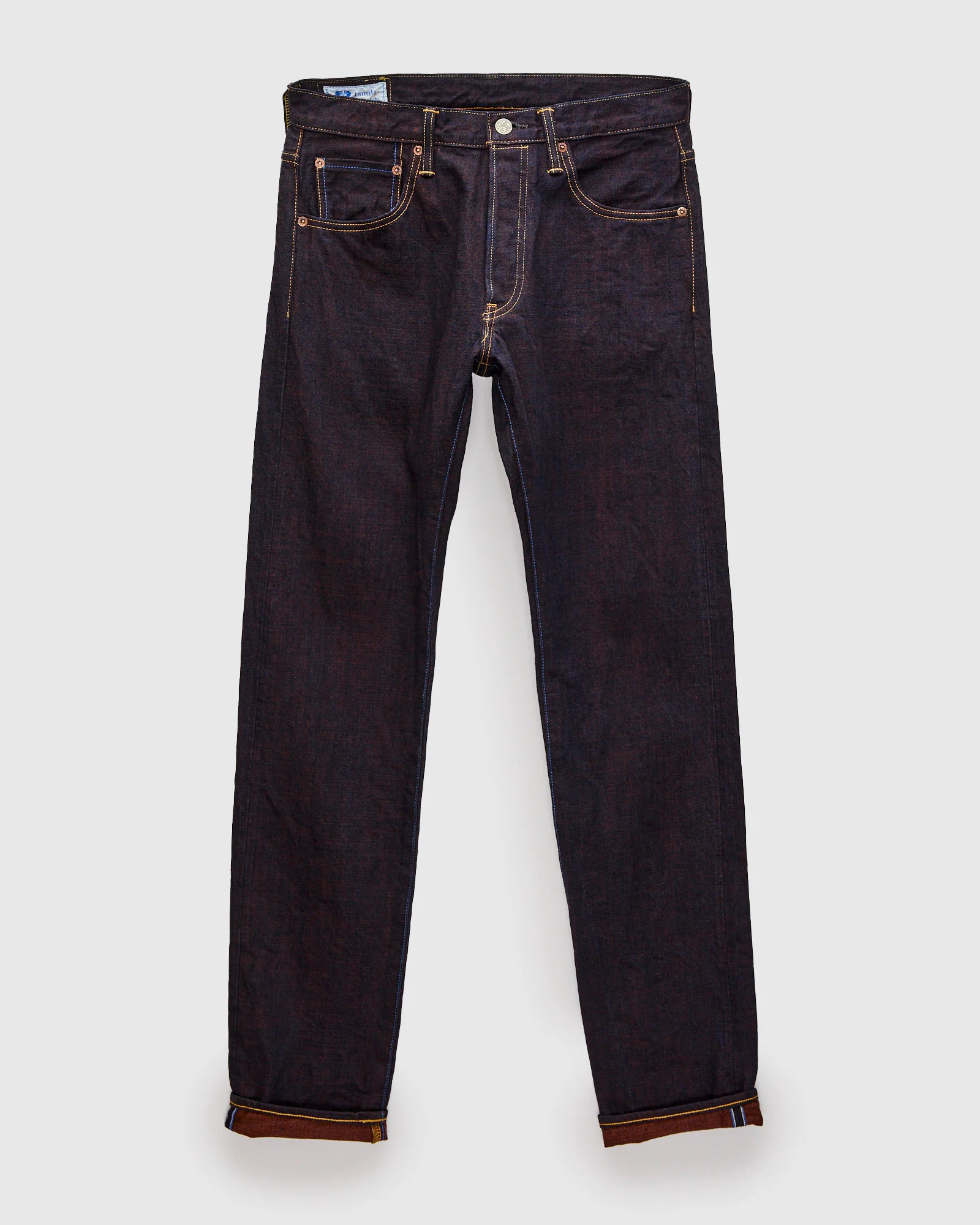 202KH "Kakishibu" Persimmon Weft 14.5oz Selvedge Denim - High Tapered Fit - Image 2