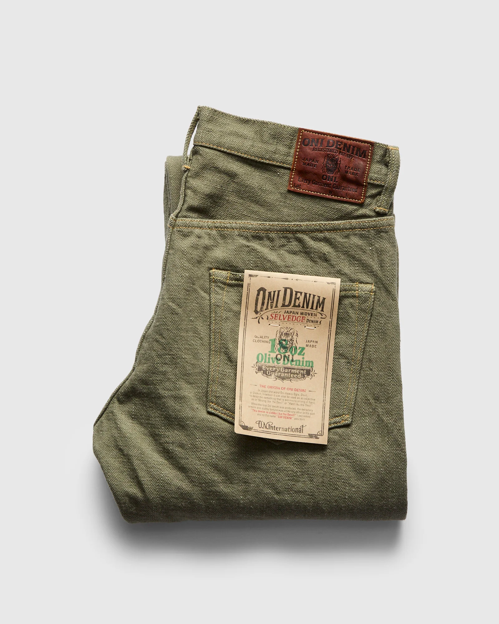 270-OLD18 "Olive" 18oz Low Tension Olive Selvedge Denim - New Regular Straight Fit