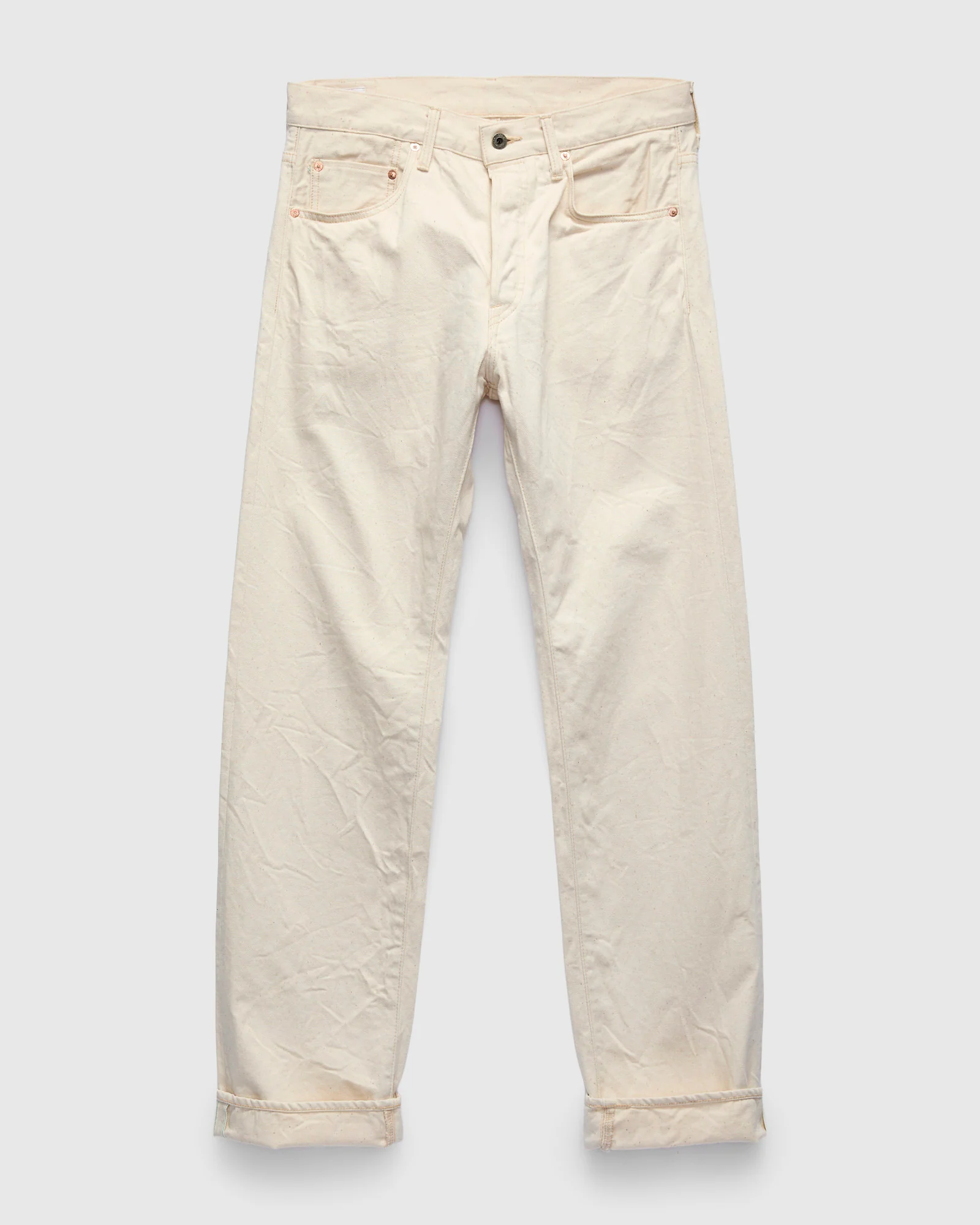 271-ECRU "Organic Cotton" 12.4oz Selvedge Denim - Just-Right Straight  Fit - Image 2