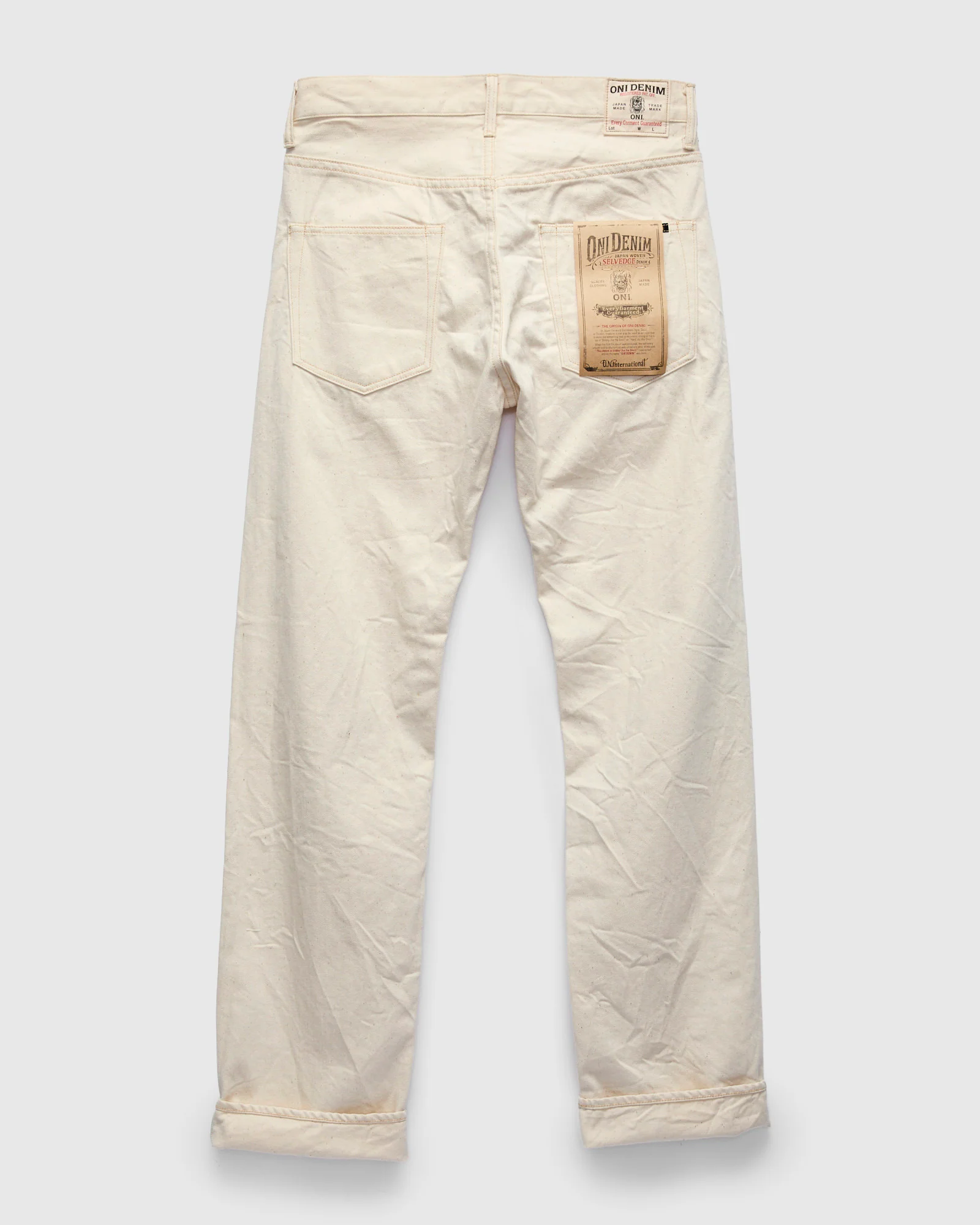 271-ECRU "Organic Cotton" 12.4oz Selvedge Denim - Just-Right Straight  Fit - Image 3