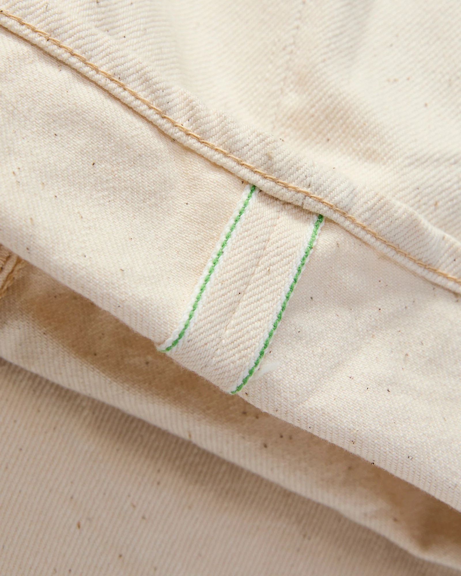 271-ECRU "Organic Cotton" 12.4oz Selvedge Denim - Just-Right Straight  Fit - Image 8