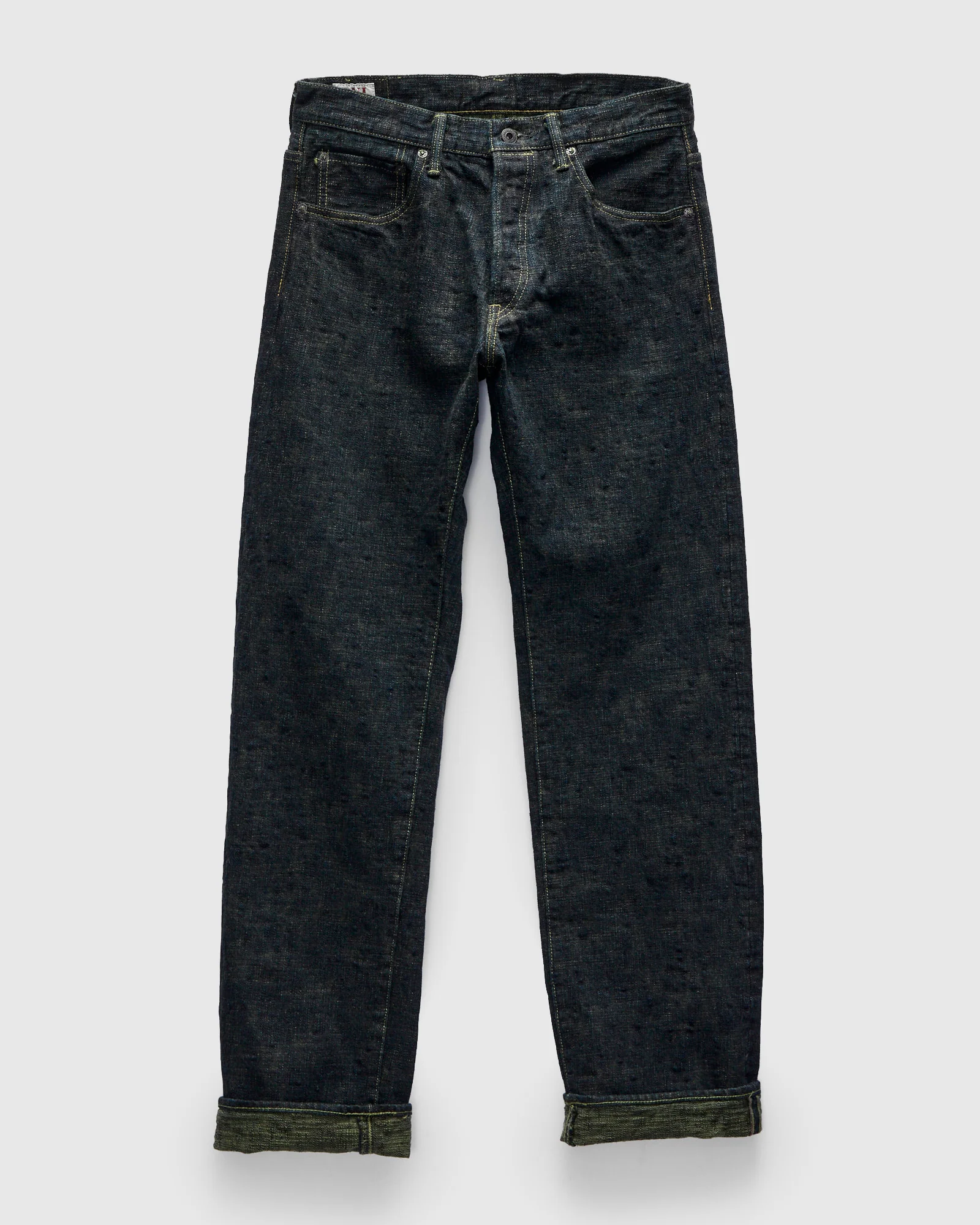 277-Bumpy "Kusaki Green Overdye" 17oz Selvedge Denim - Just-Right Straight Fit - Image 3