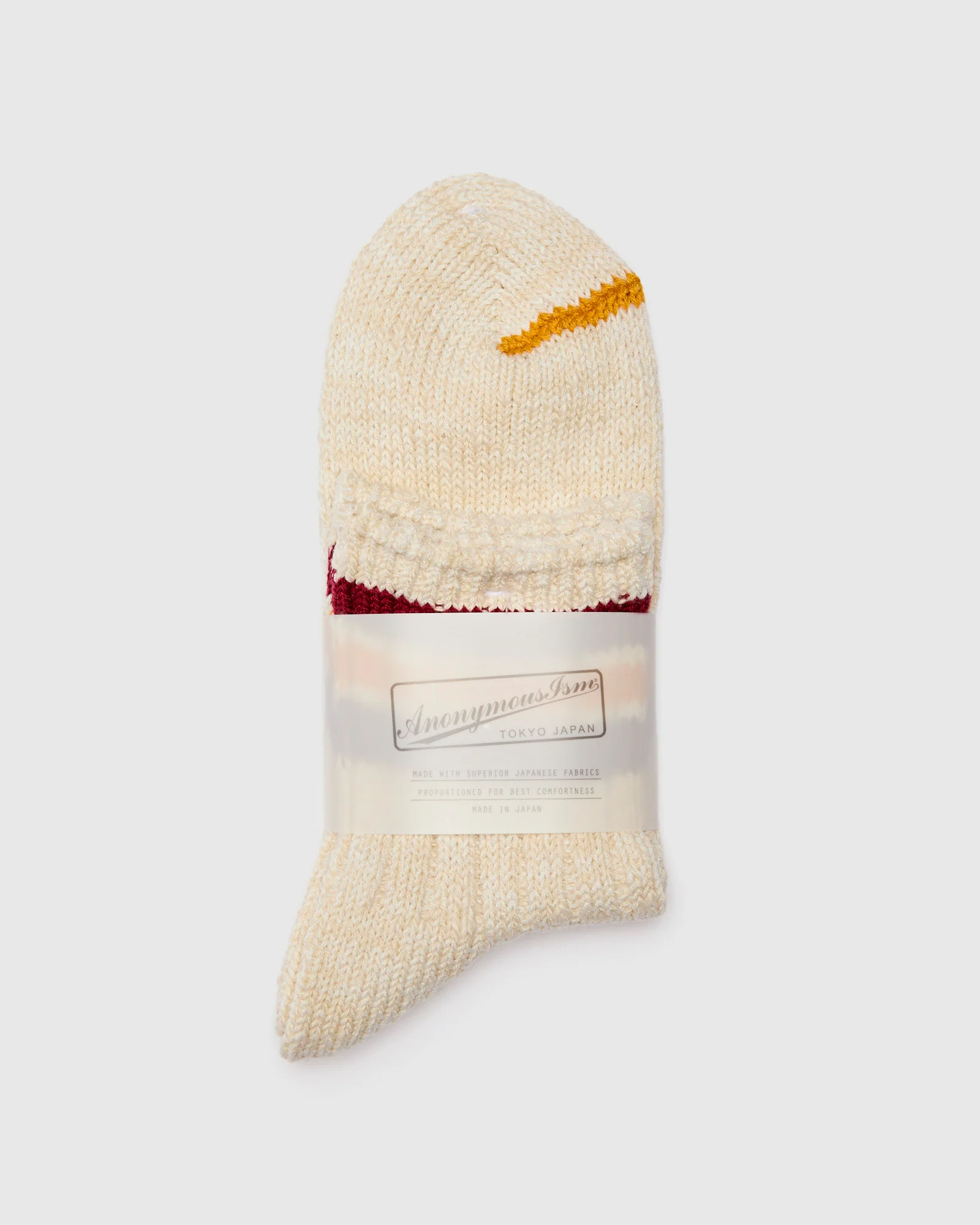 3 Line Quarter Length Sock in Wine Mustard