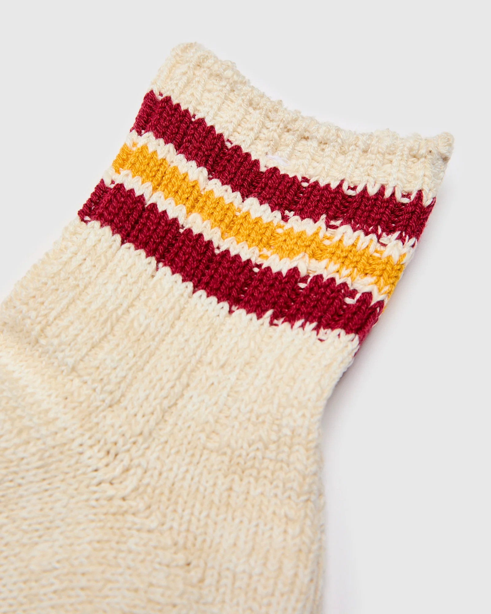 3 Line Quarter Length Sock in Wine Mustard - Image 3