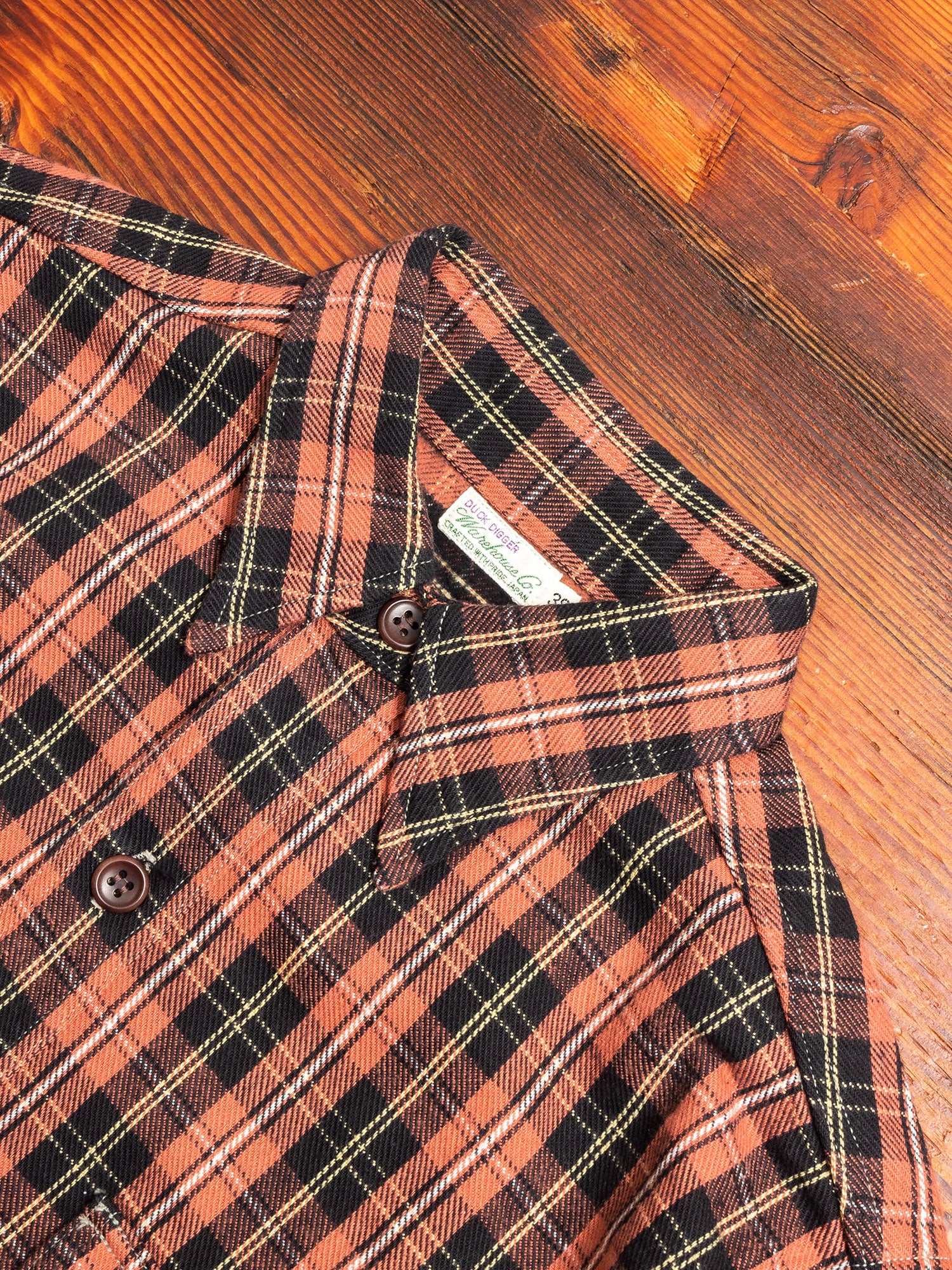 3022 Brushed Flannel Shirt in Salmon - Image 3