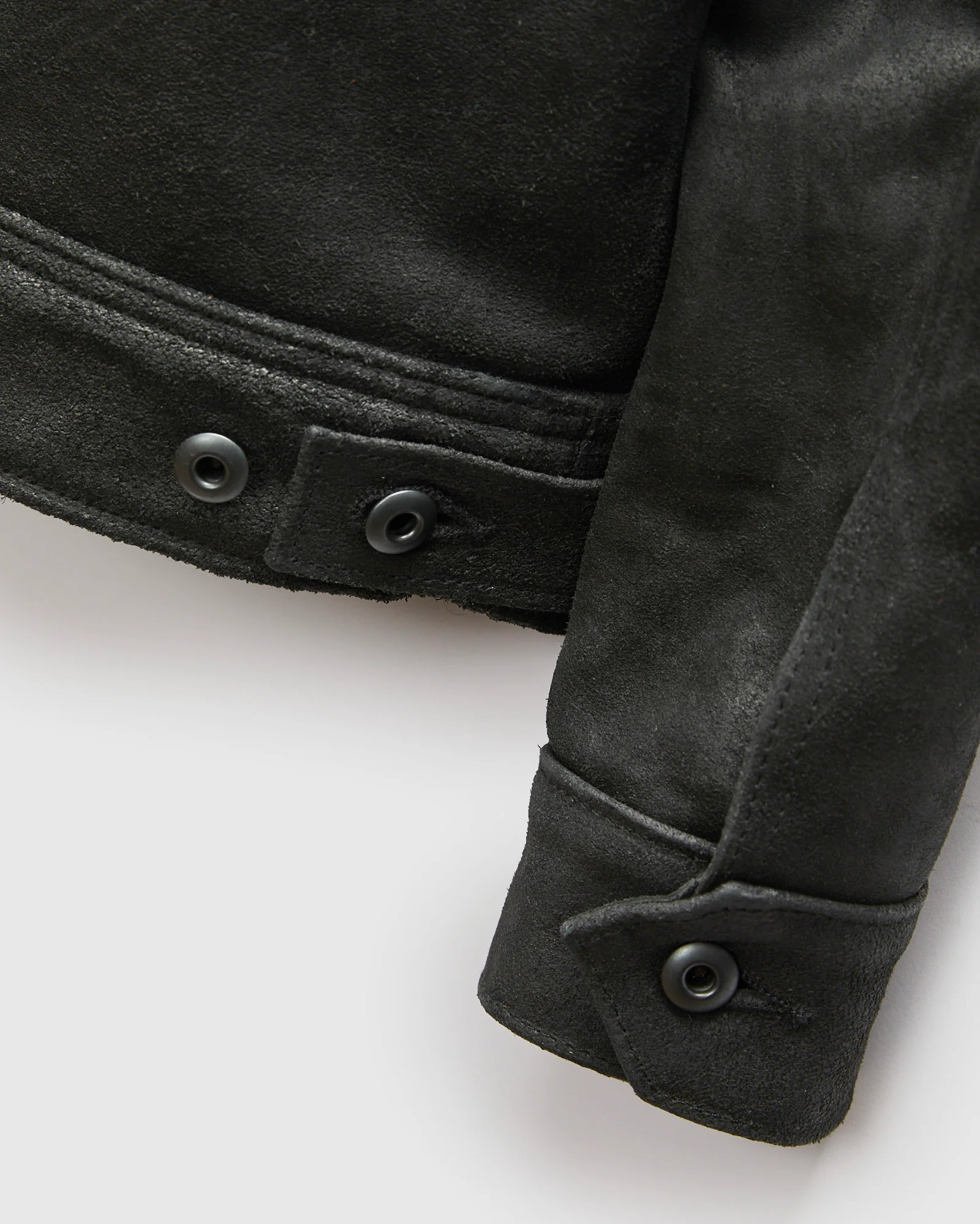 371 Sueded Cowhide Delivery Jacket in Black - Image 9