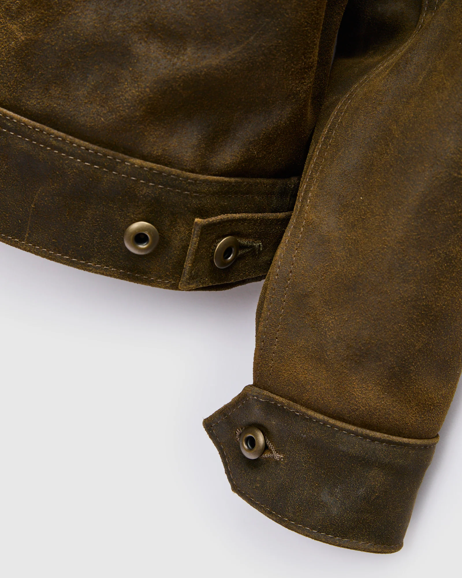 371 Sueded Cowhide Delivery Jacket in Olive - Image 7