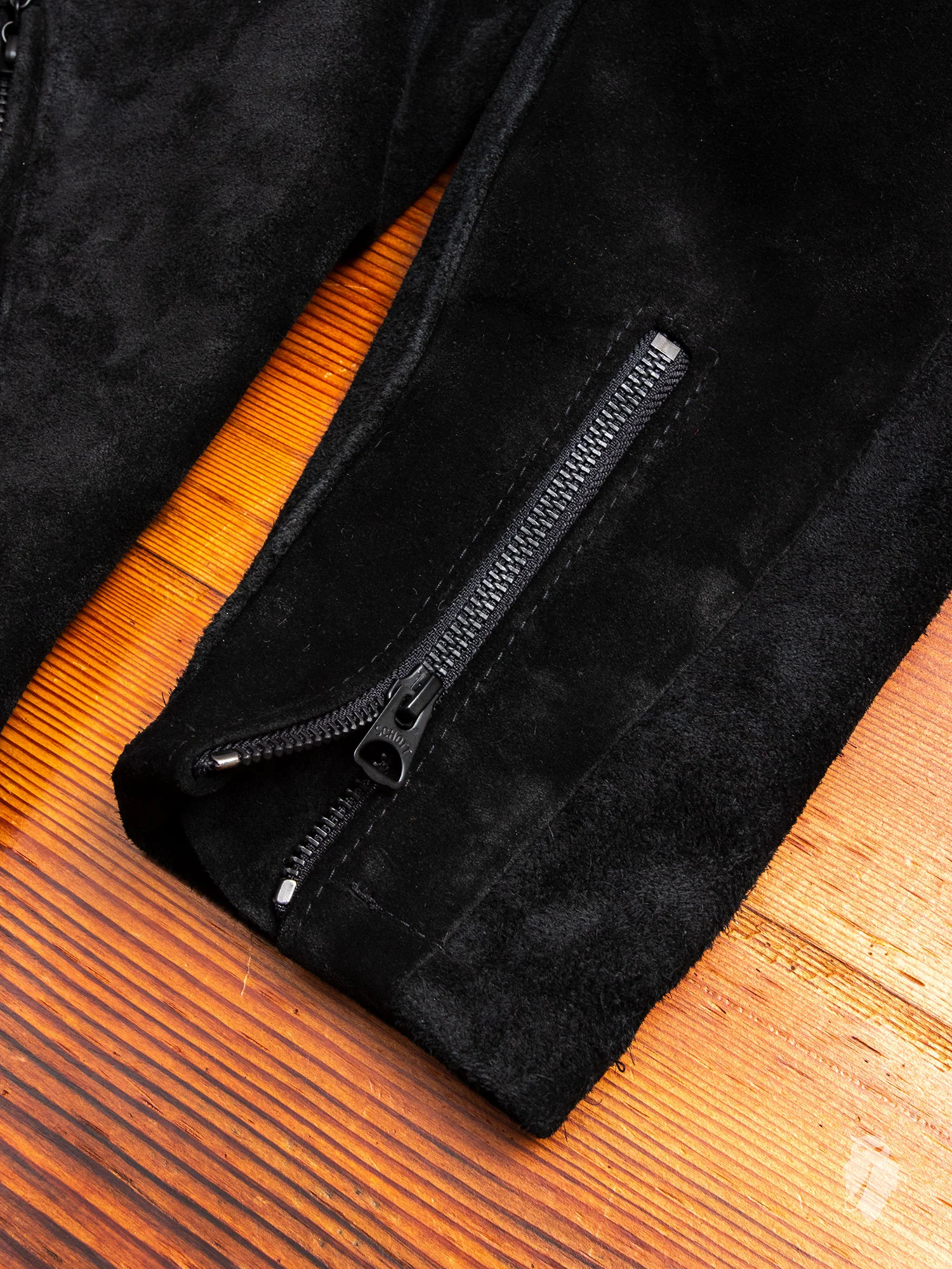 "3sixteen x Schott NYC" Perfecto Leather Jacket in Black Rough-Out - Image 10