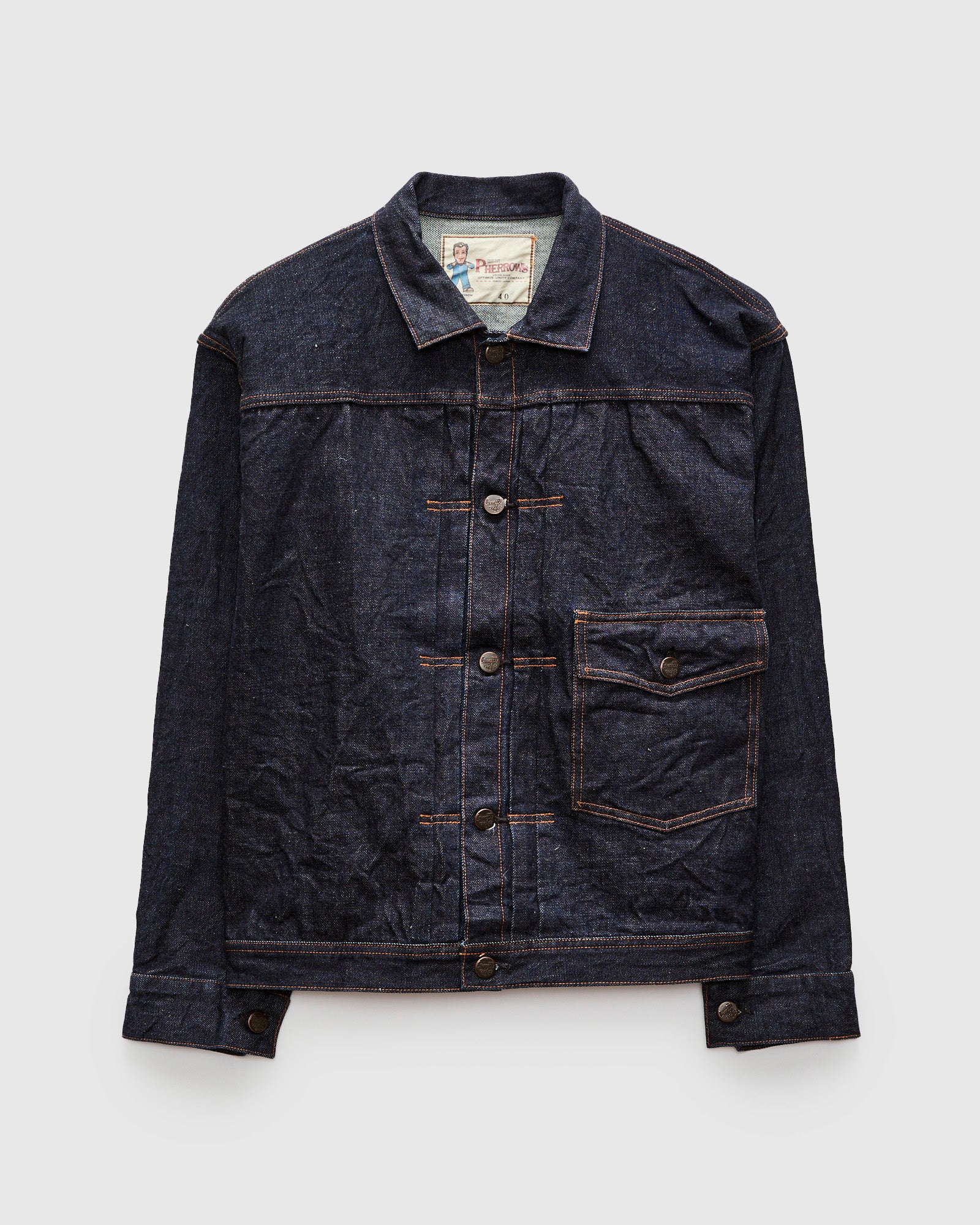 400J 13.5oz Rinsed Denim Type 1 Jacket in Indigo