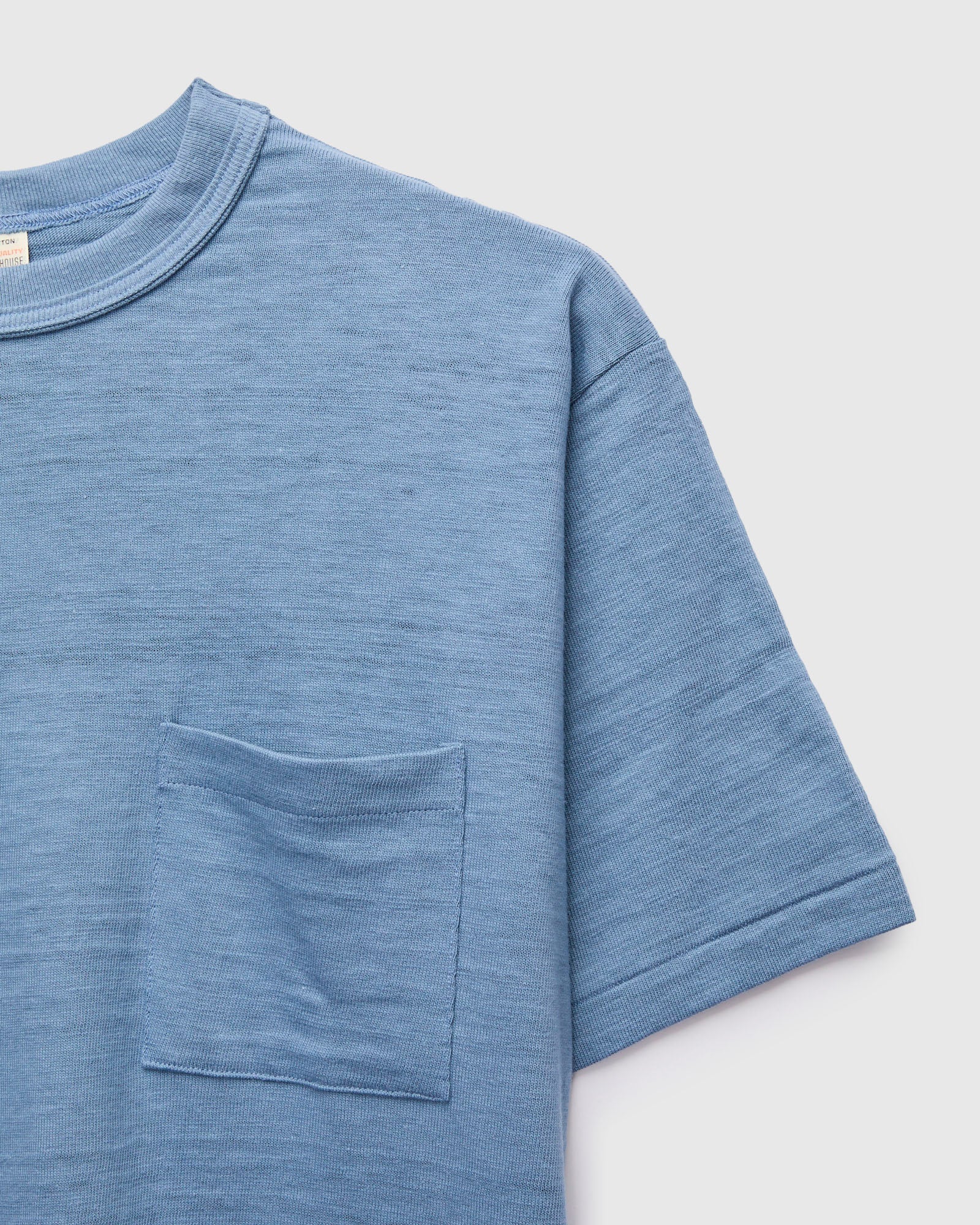 4601 Tube Knit Pocket Tee in Pale Blue - Image 4