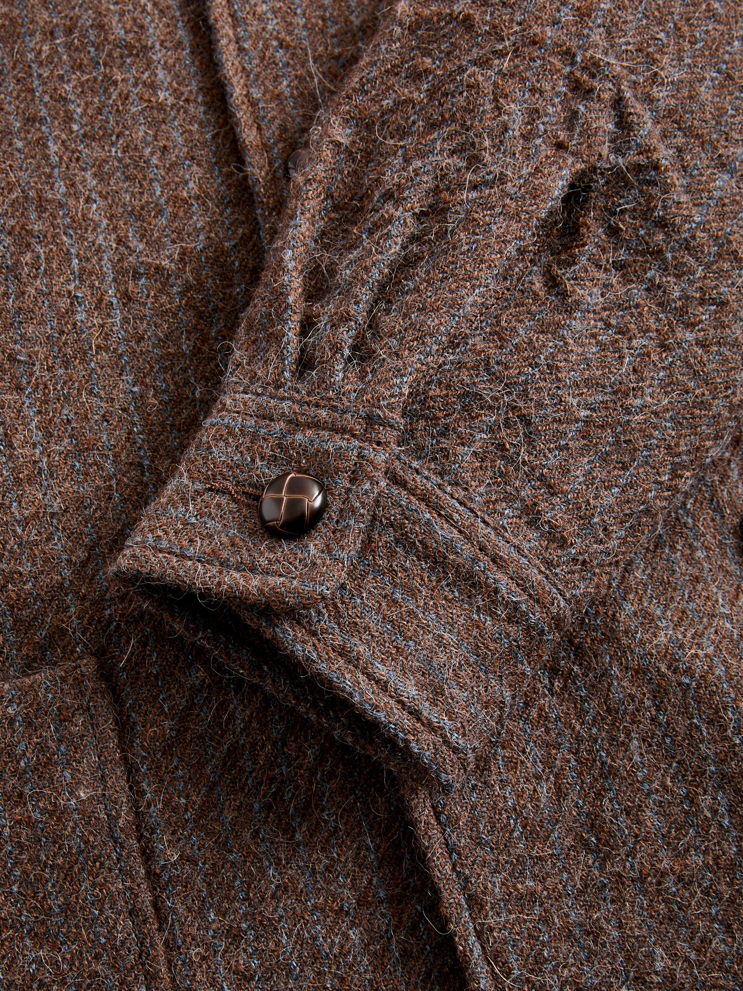 4B Cuffs Alpaca Tweed Jacket in Brown Stripe - Image 7