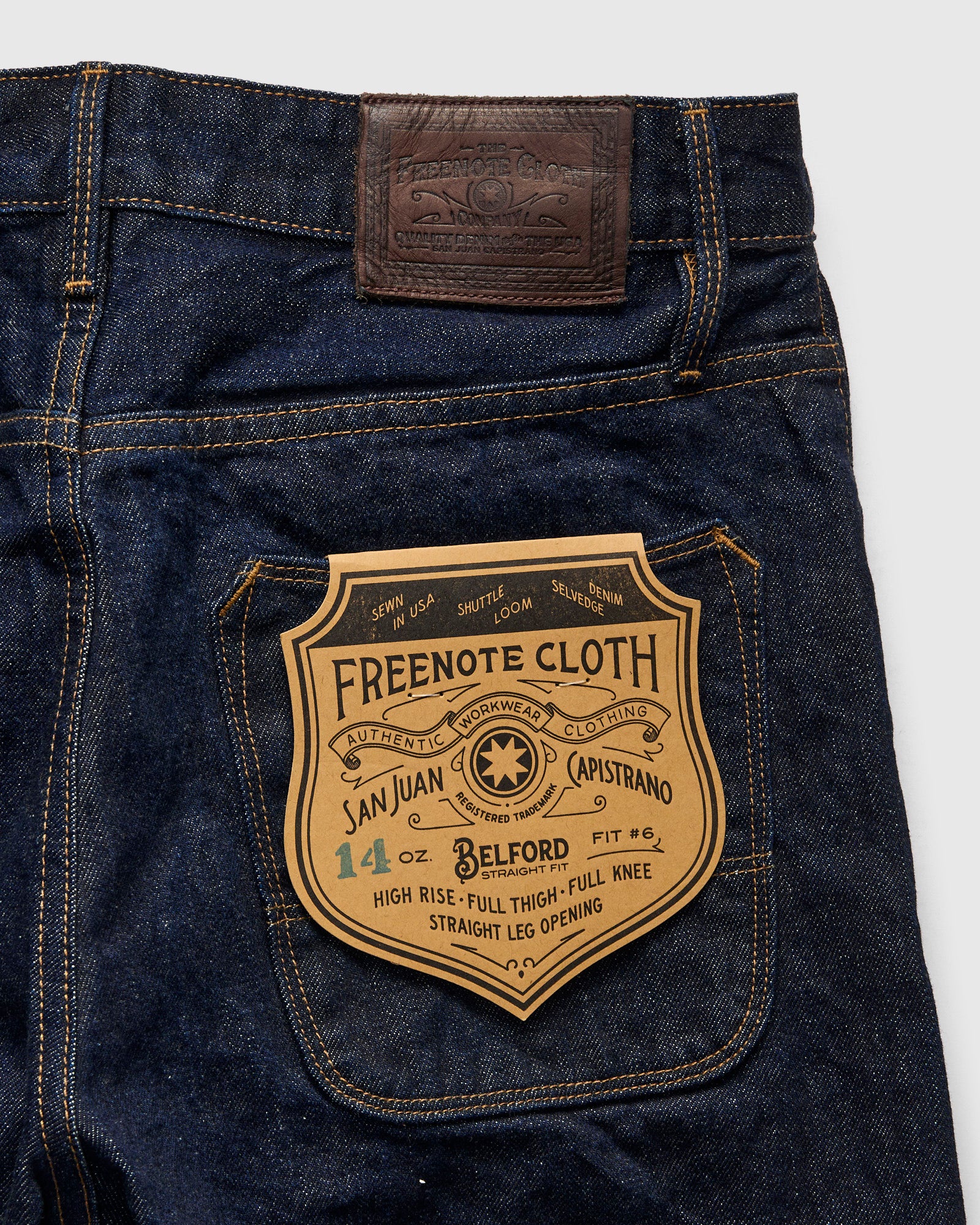 "50s Blue Belford" 14oz Rinsed Selvedge Denim Pant - 50s Straight Fit - Image 4