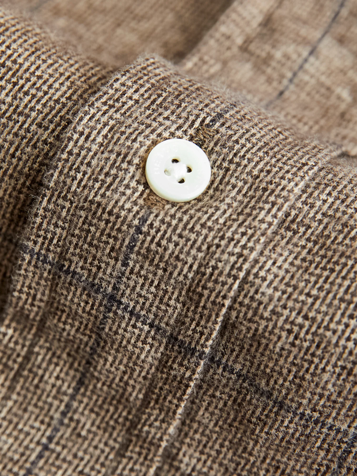 Shaggy Check Button-Down Shirt in Brown - Image 6