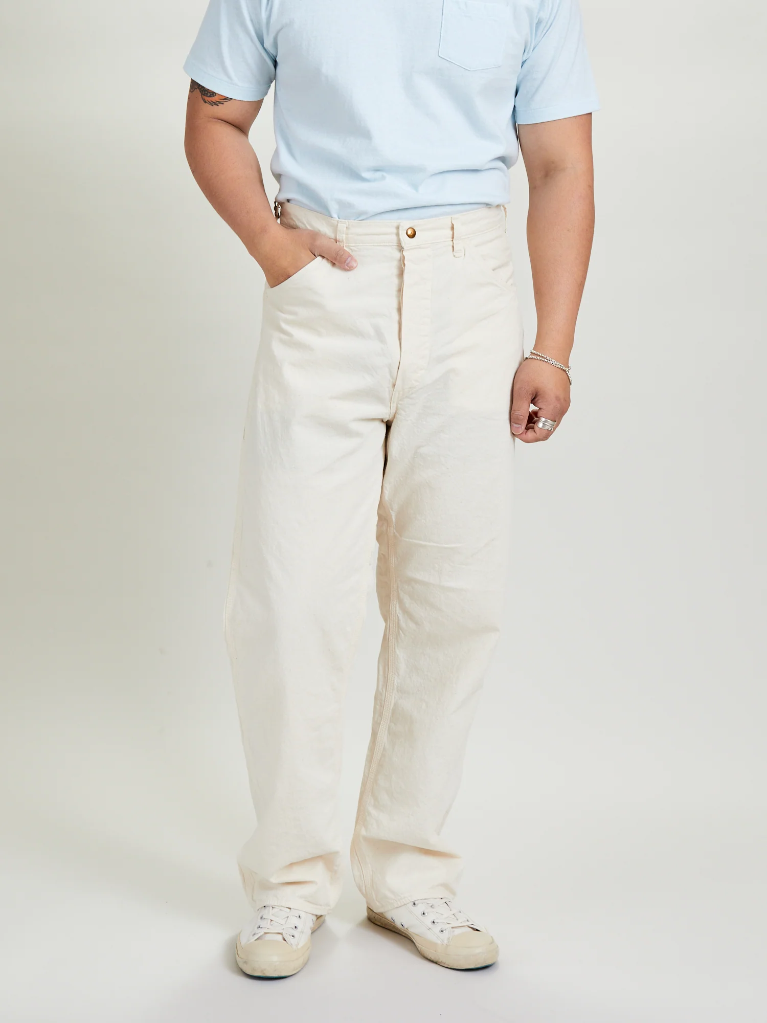 60's Painter Pants in Ecru - Image 2