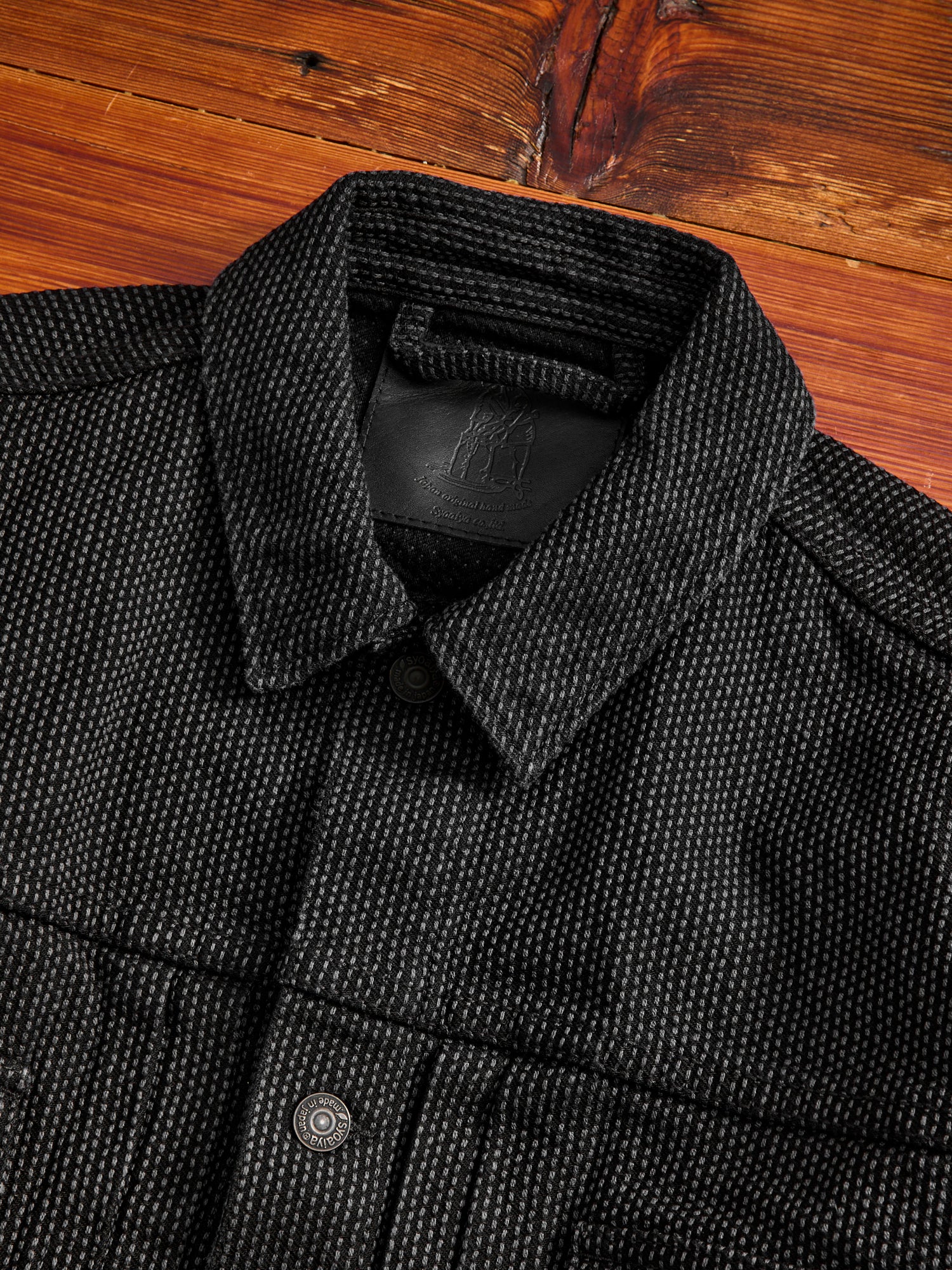 Sashiko Type-2 Jacket in Grey Black - Image 3